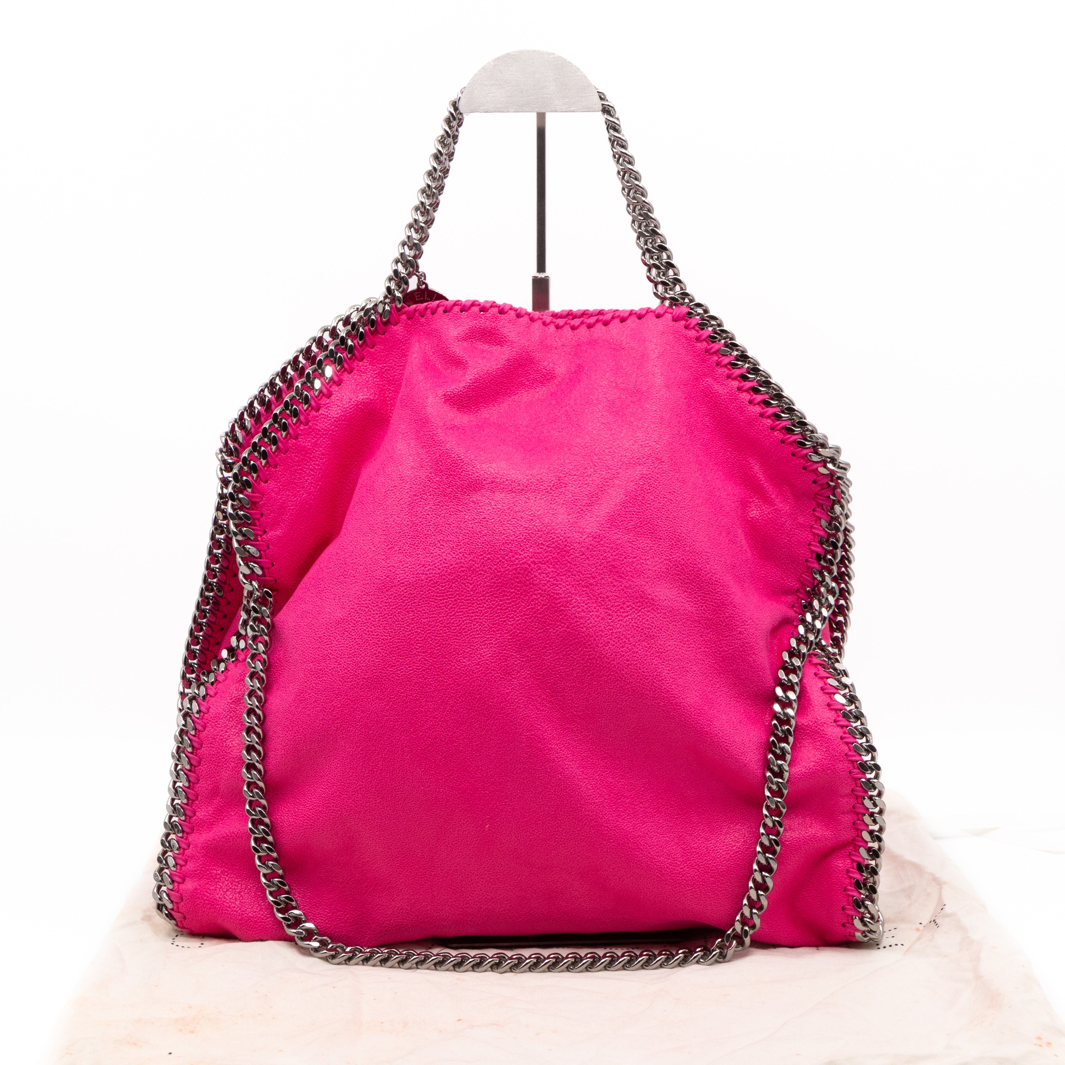 Falabella Fold Over Tote Pink Silver