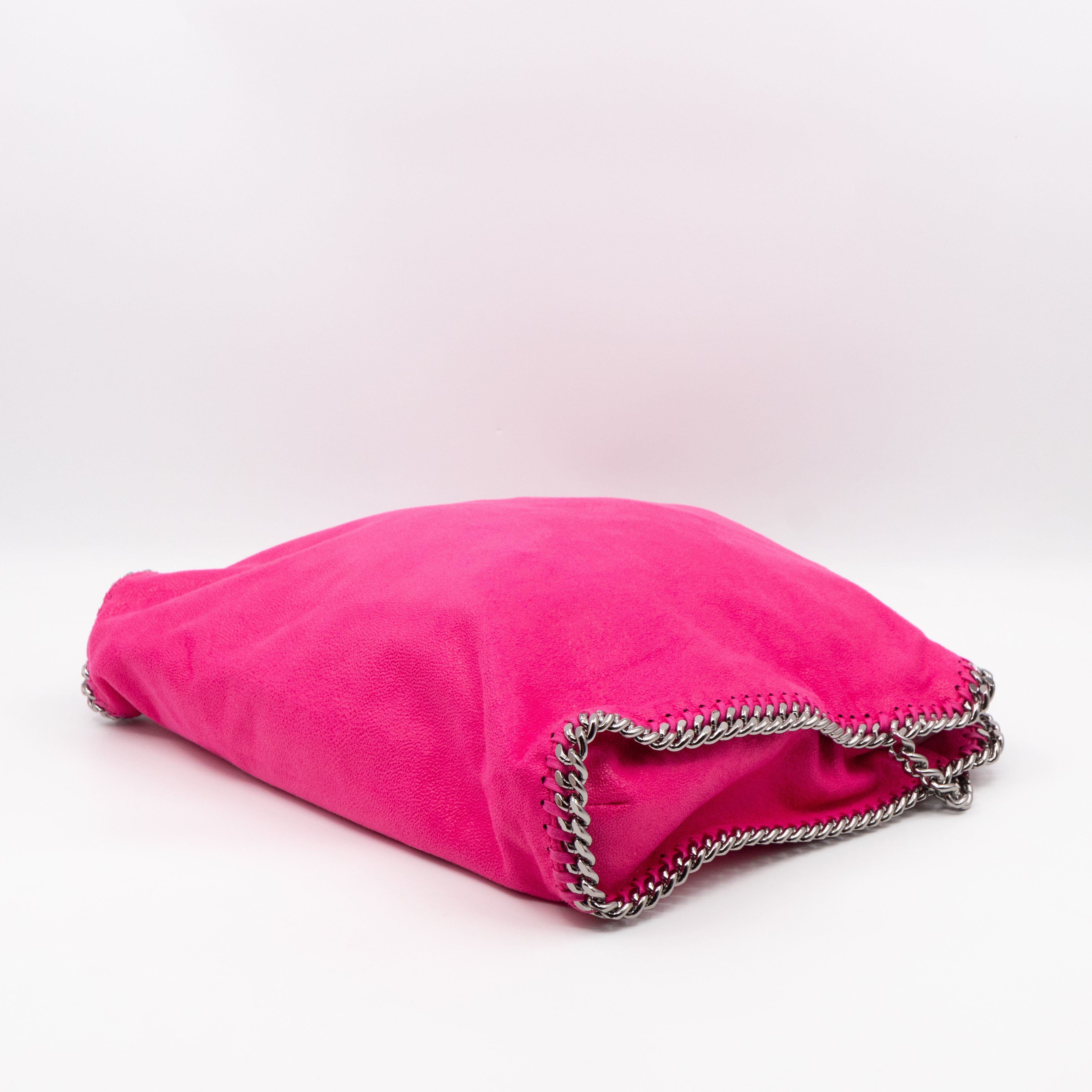 Falabella Fold Over Tote Pink Silver