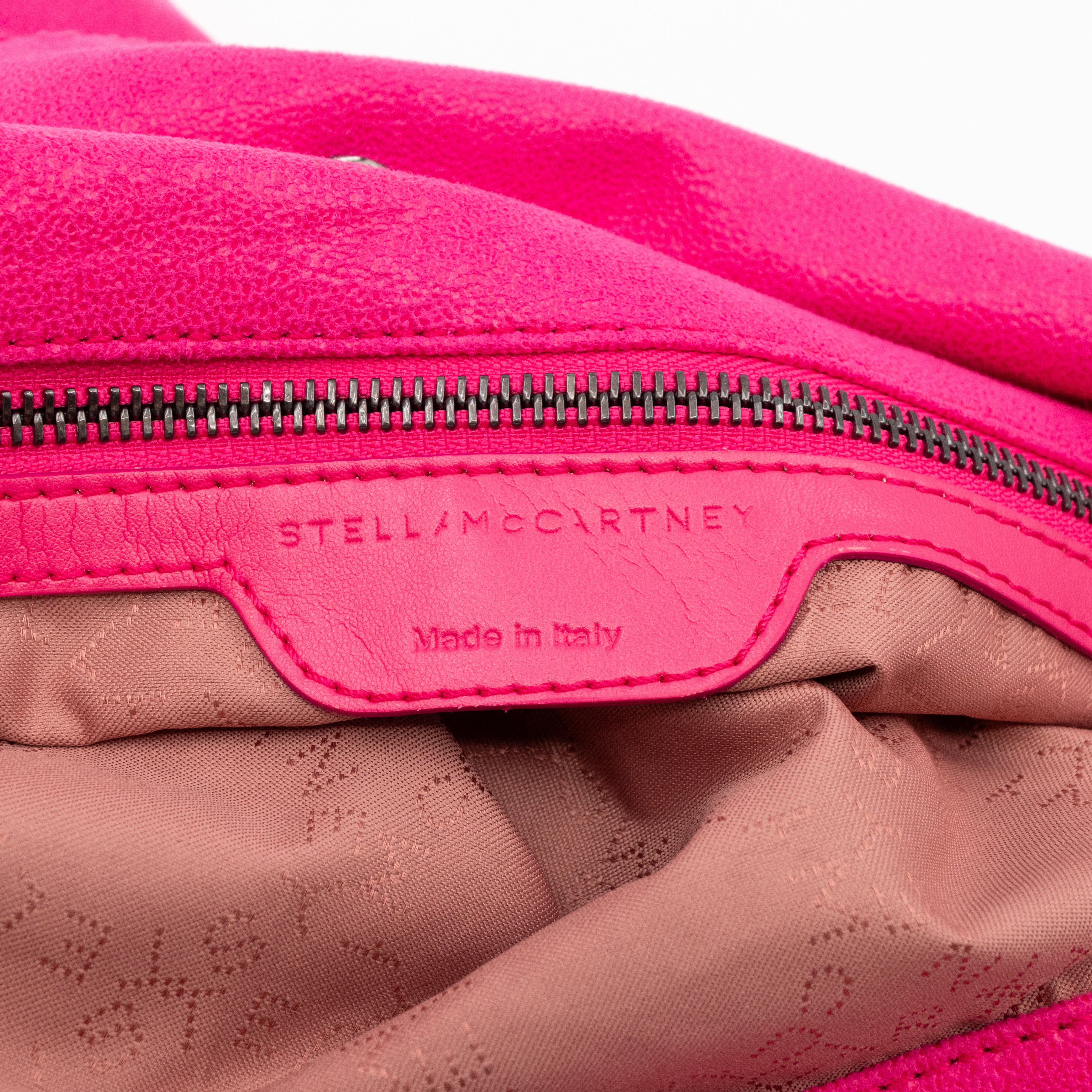 Falabella Fold Over Tote Pink Silver