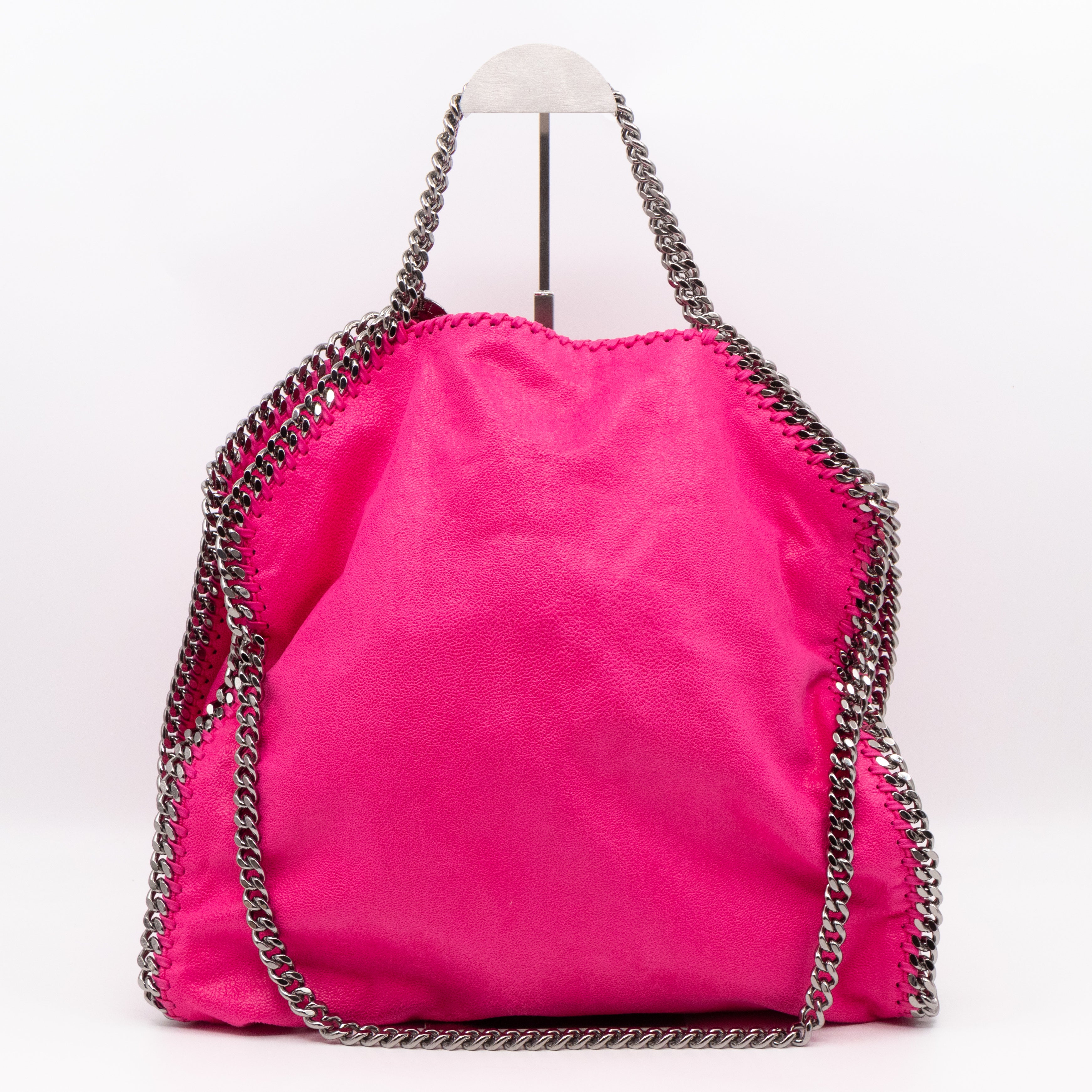 Falabella Fold Over Tote Pink Silver