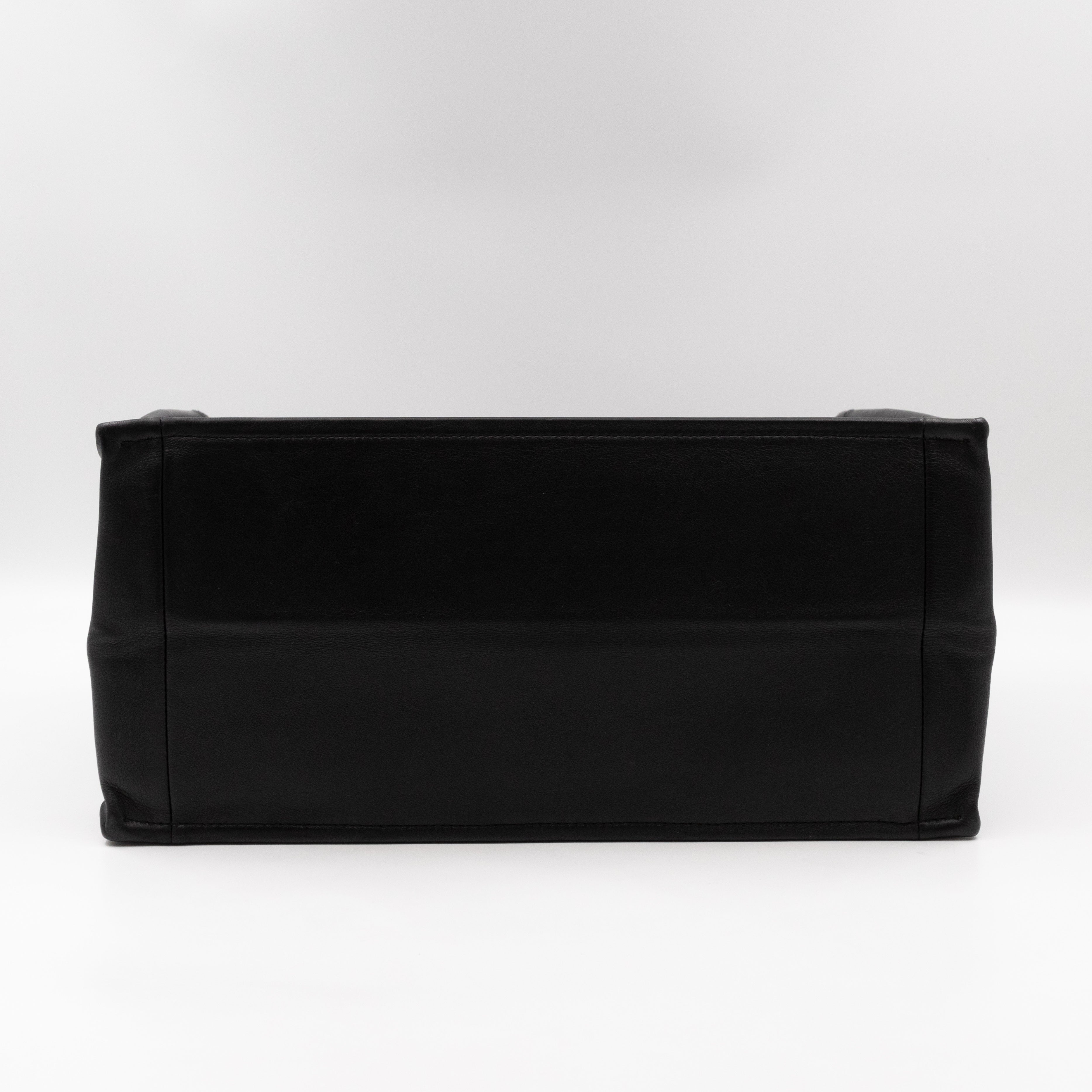 Book Tote Medium Black Oblique Embossed Leather