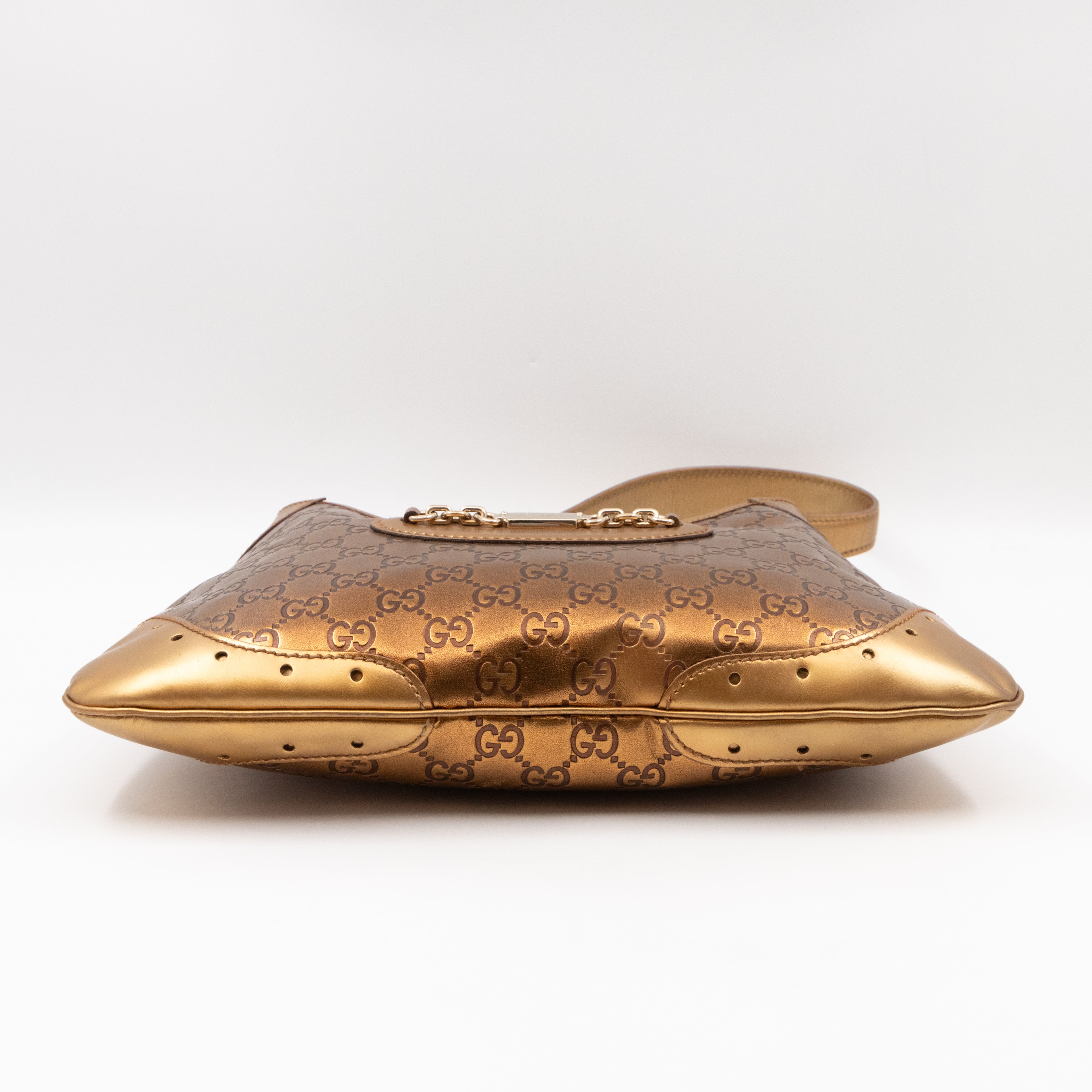 Jackie Small Hobo Bag Metallic Bronze Leather