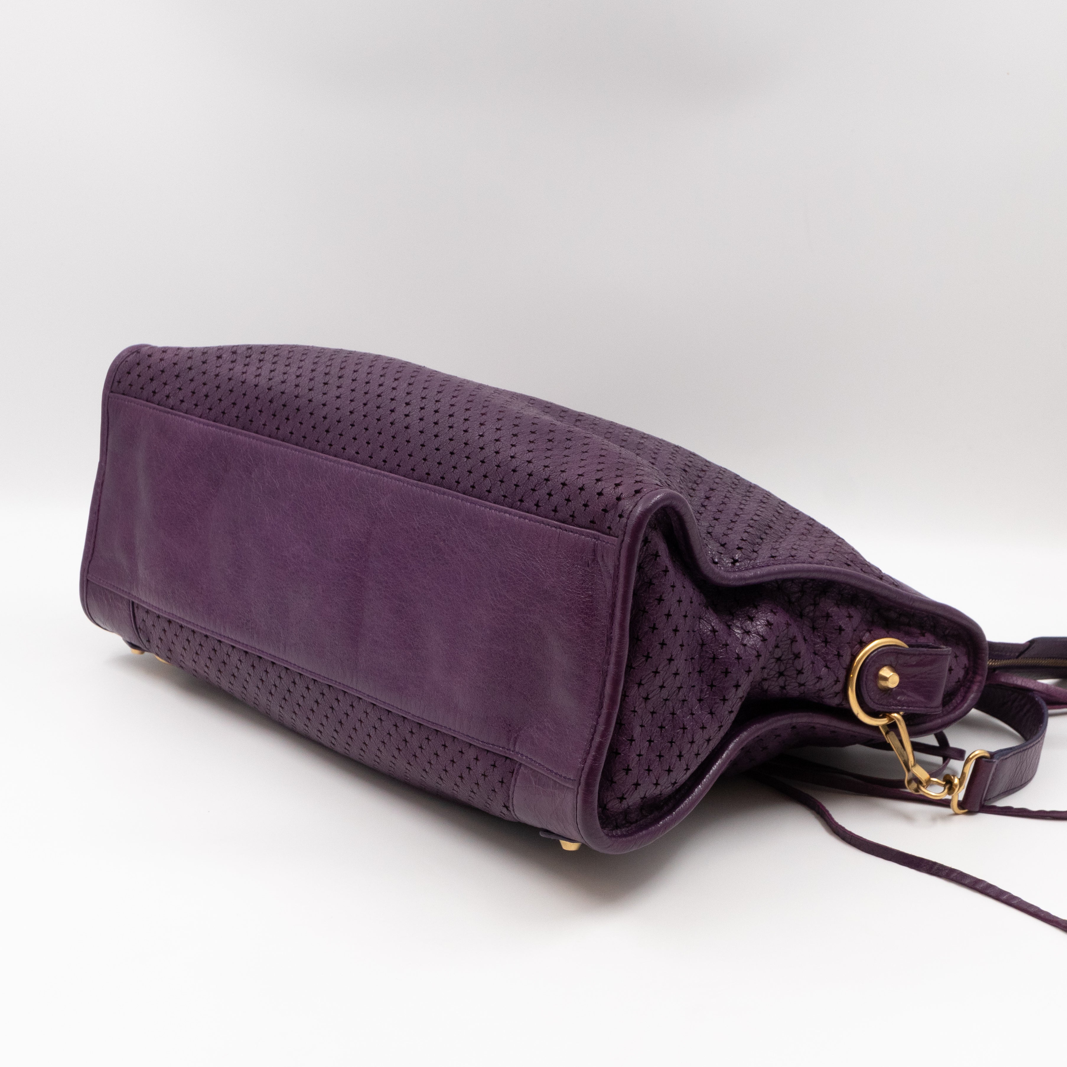 Classic City Bag Violet Cross Perforated Leather