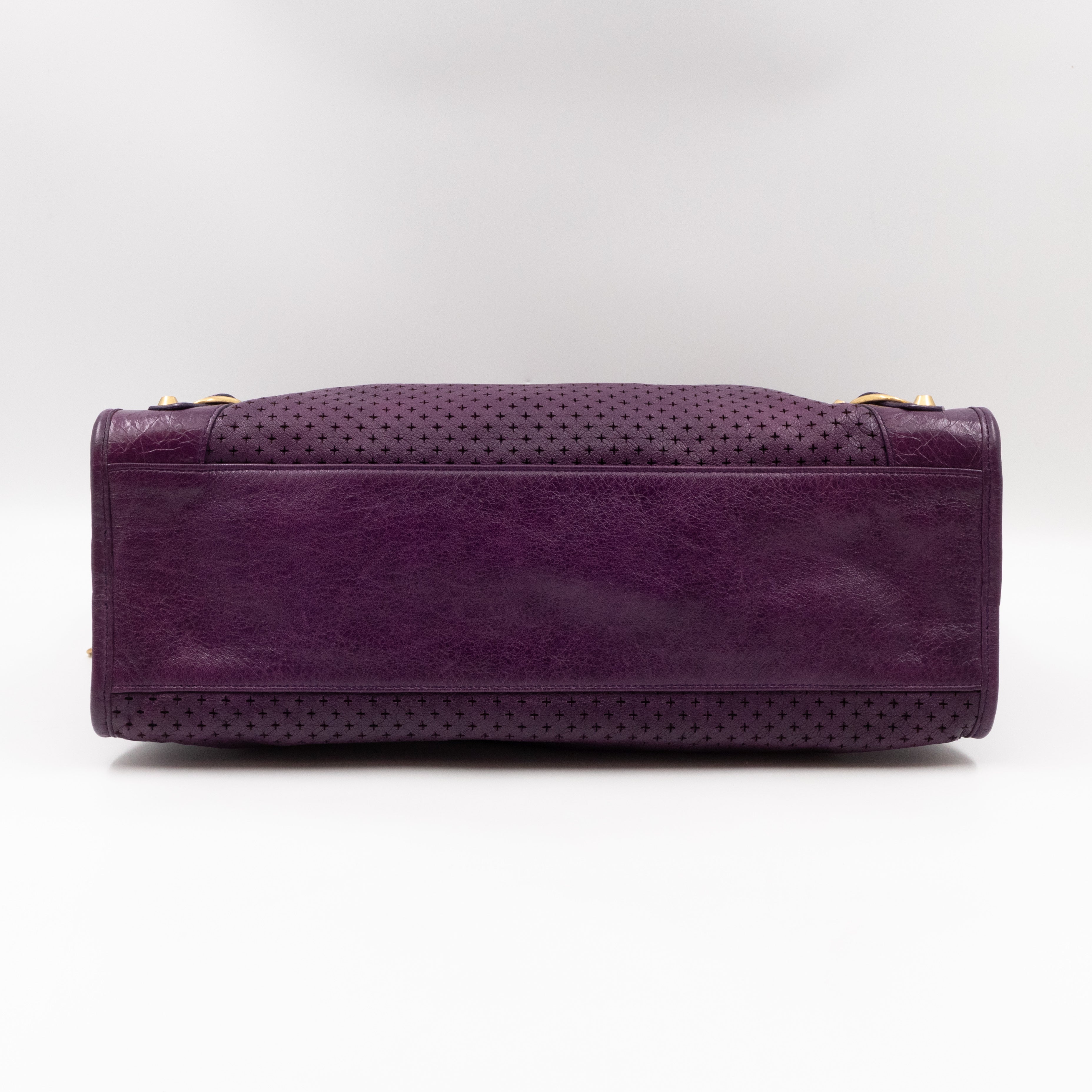 Classic City Bag Violet Cross Perforated Leather