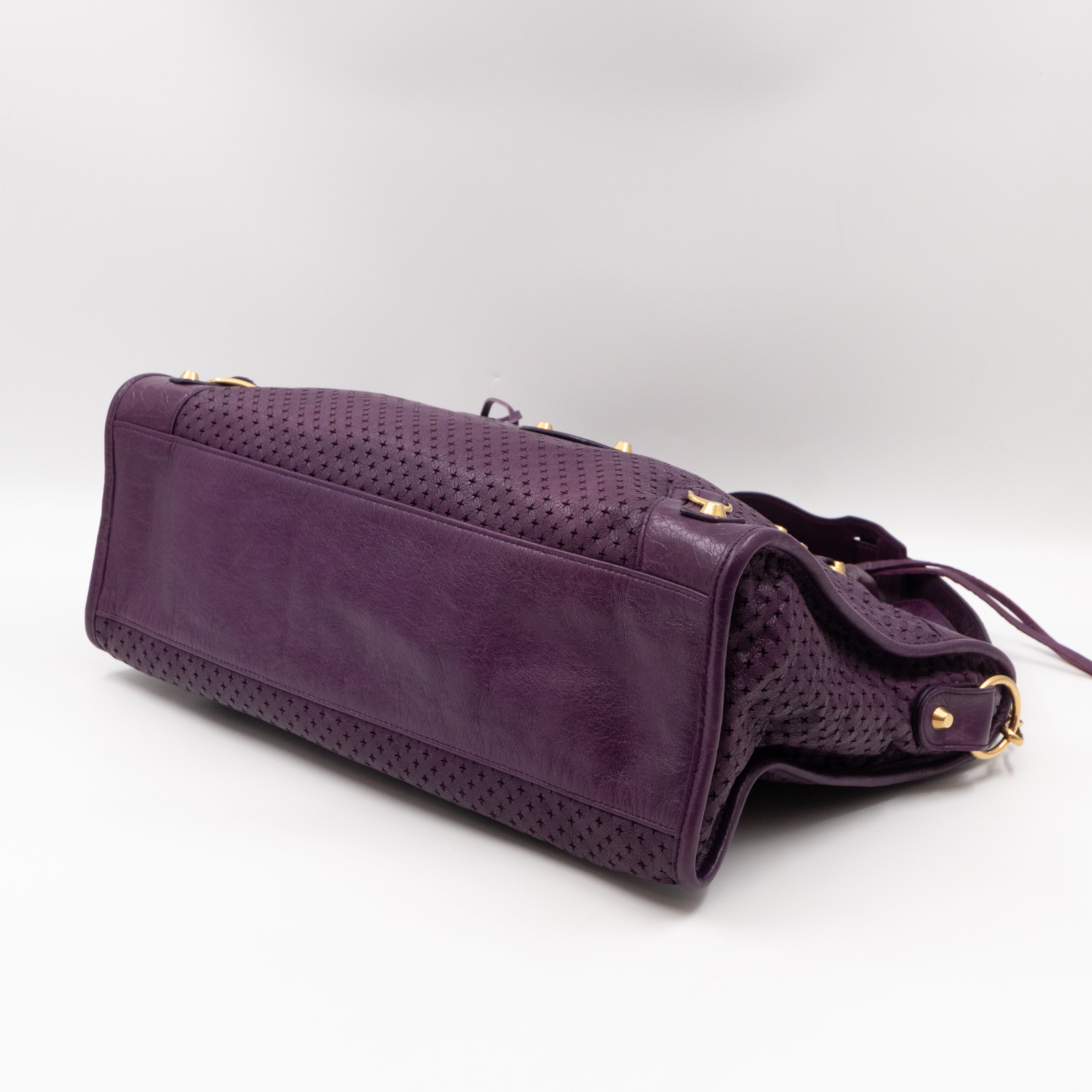 Classic City Bag Violet Cross Perforated Leather