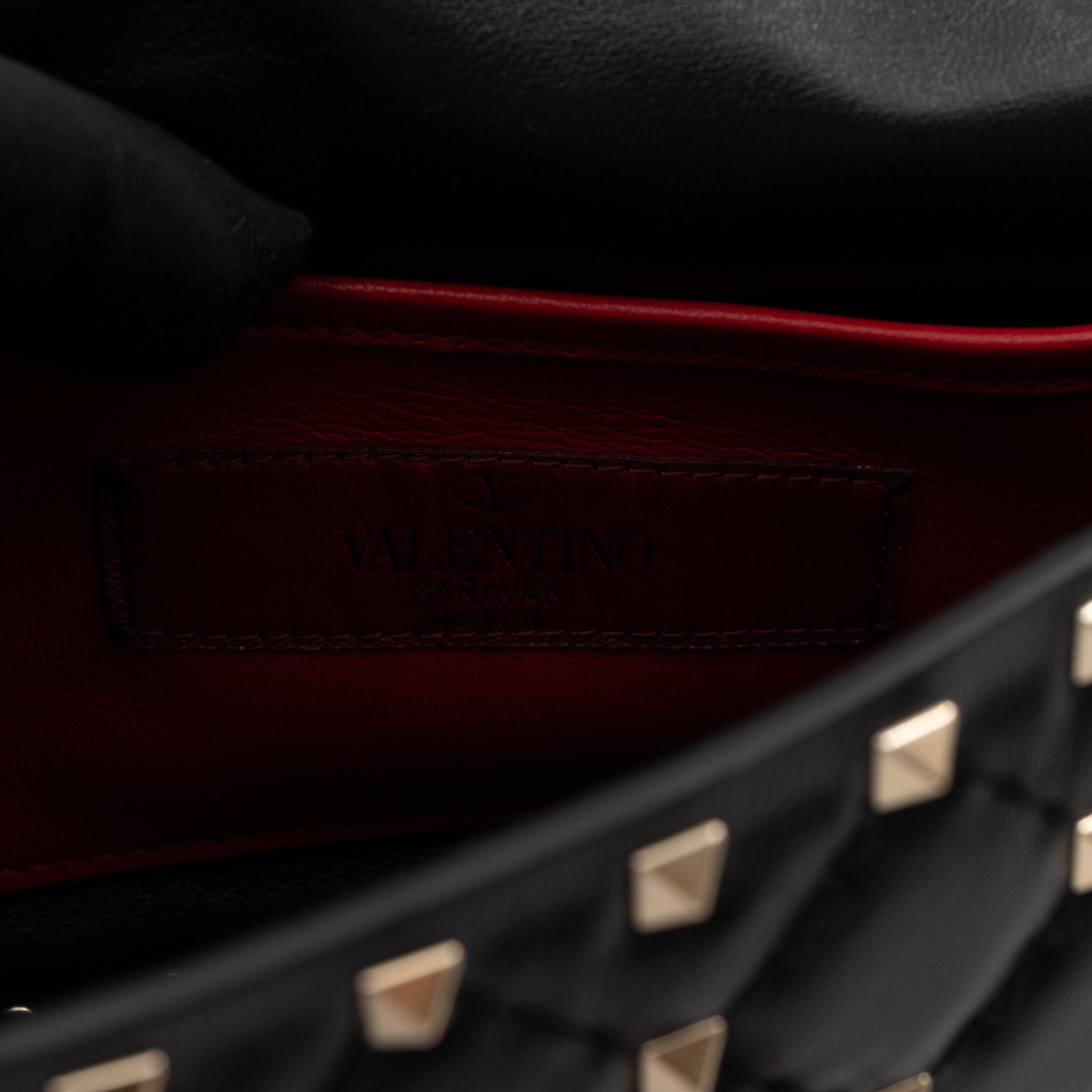 Rockstud Spike Small Bag Black Leather