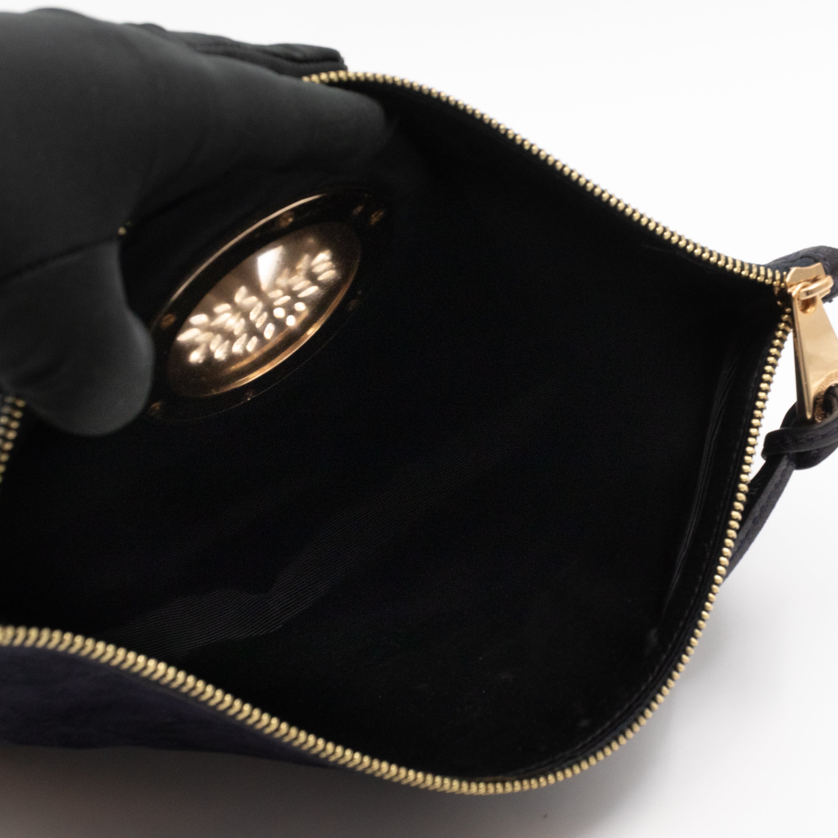 Daria Clutch Black Croc Embossed Suede