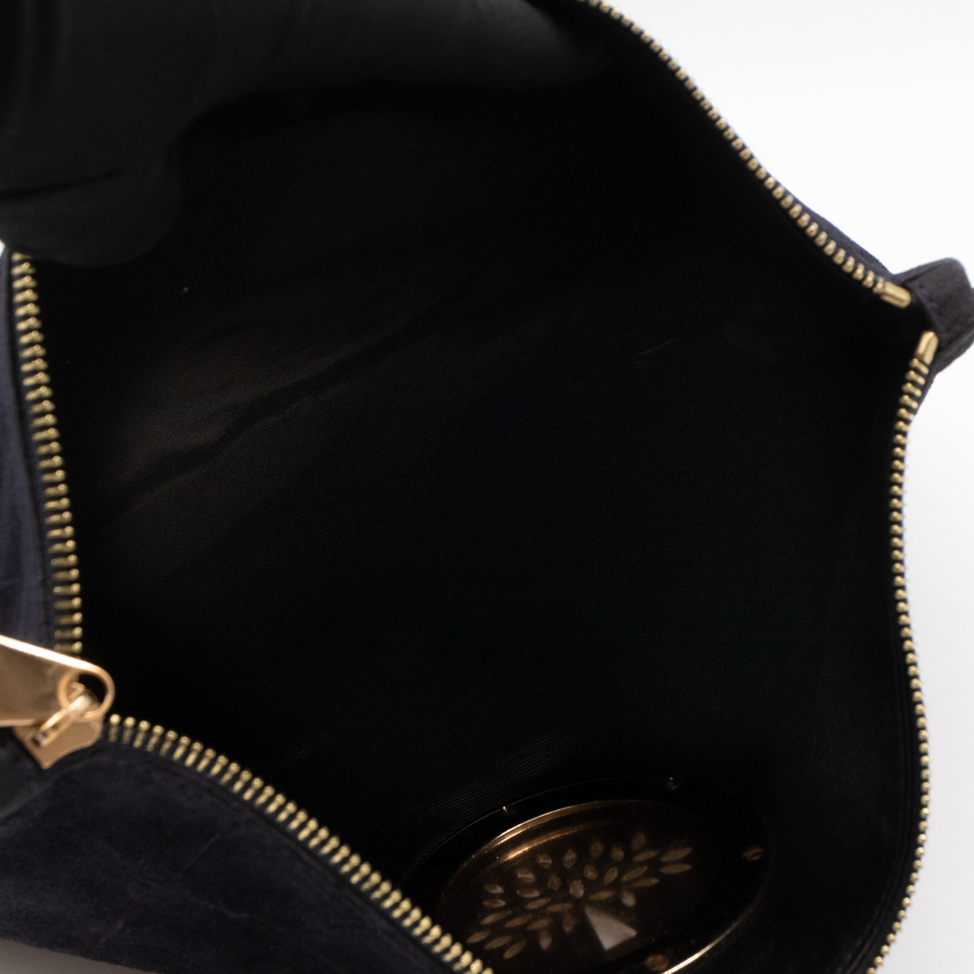 Daria Clutch Black Croc Embossed Suede