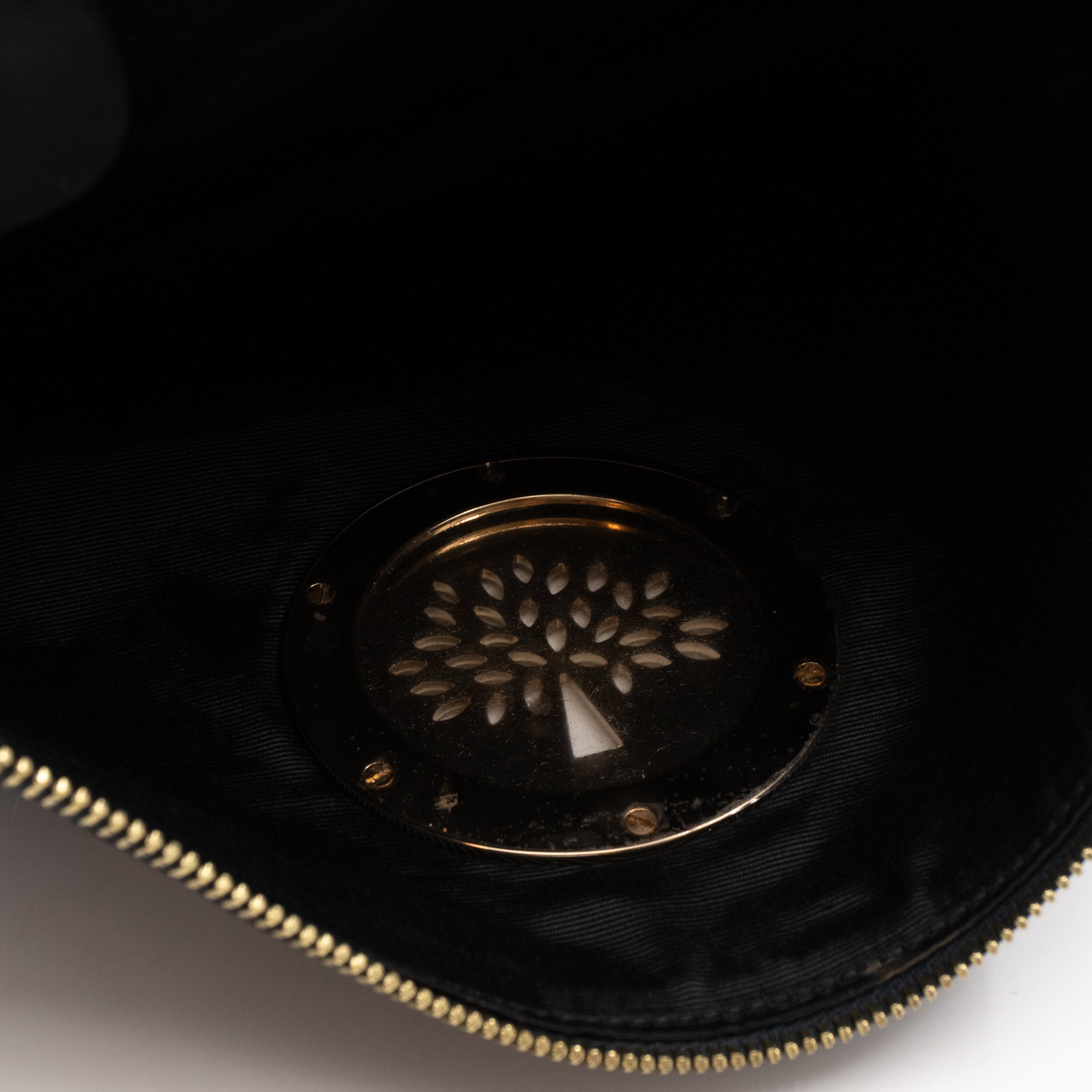 Daria Clutch Black Croc Embossed Suede