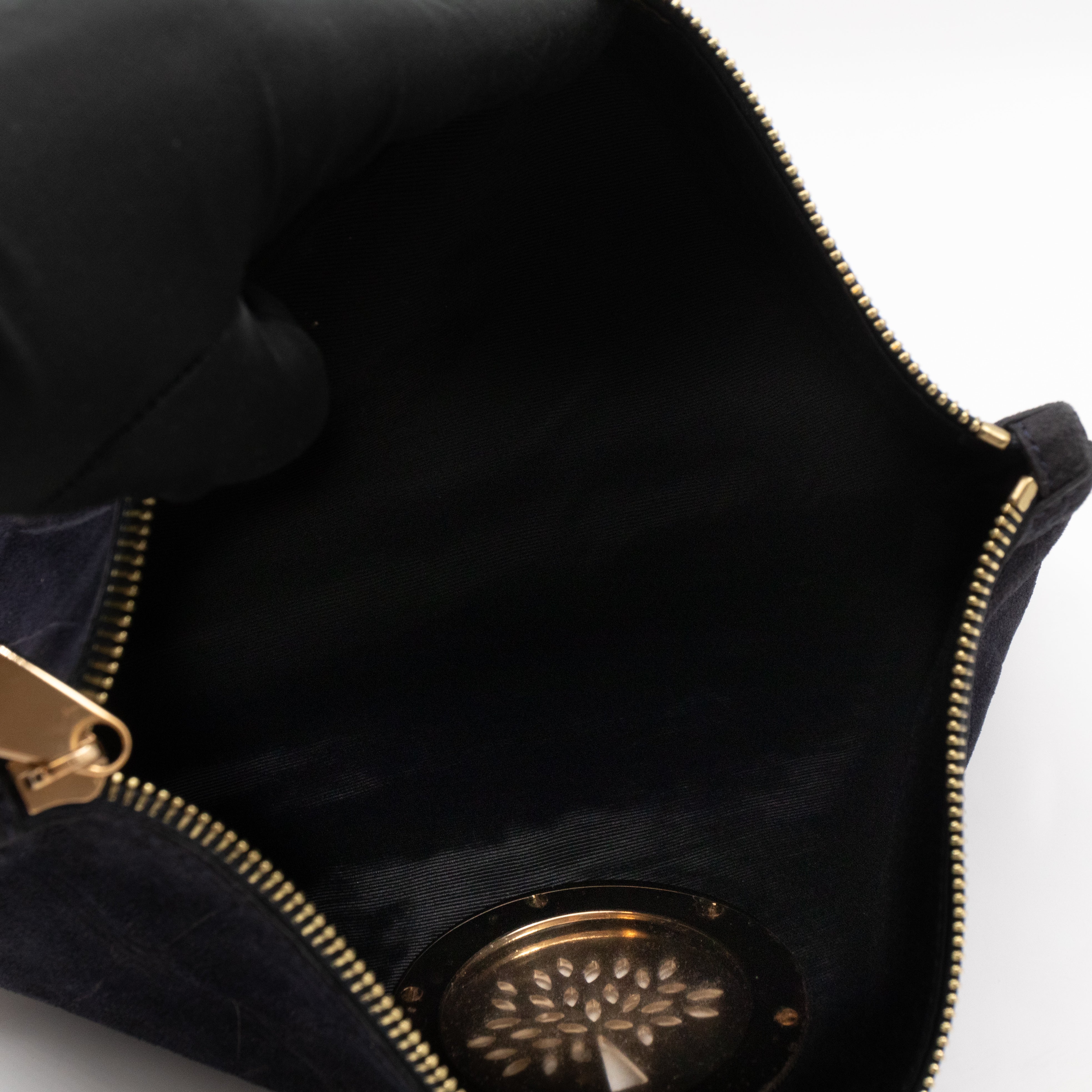 Daria Clutch Black Croc Embossed Suede