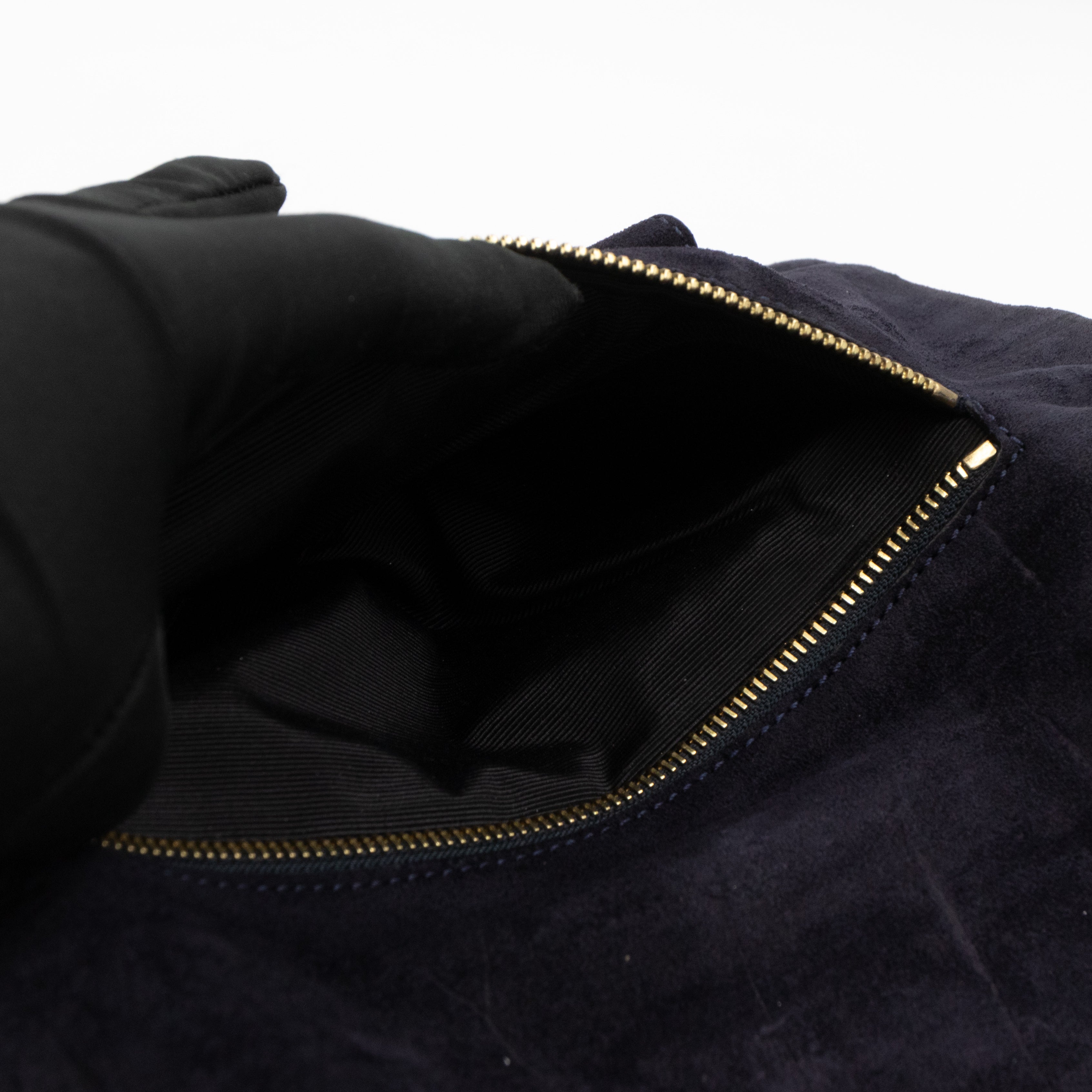 Daria Clutch Black Croc Embossed Suede