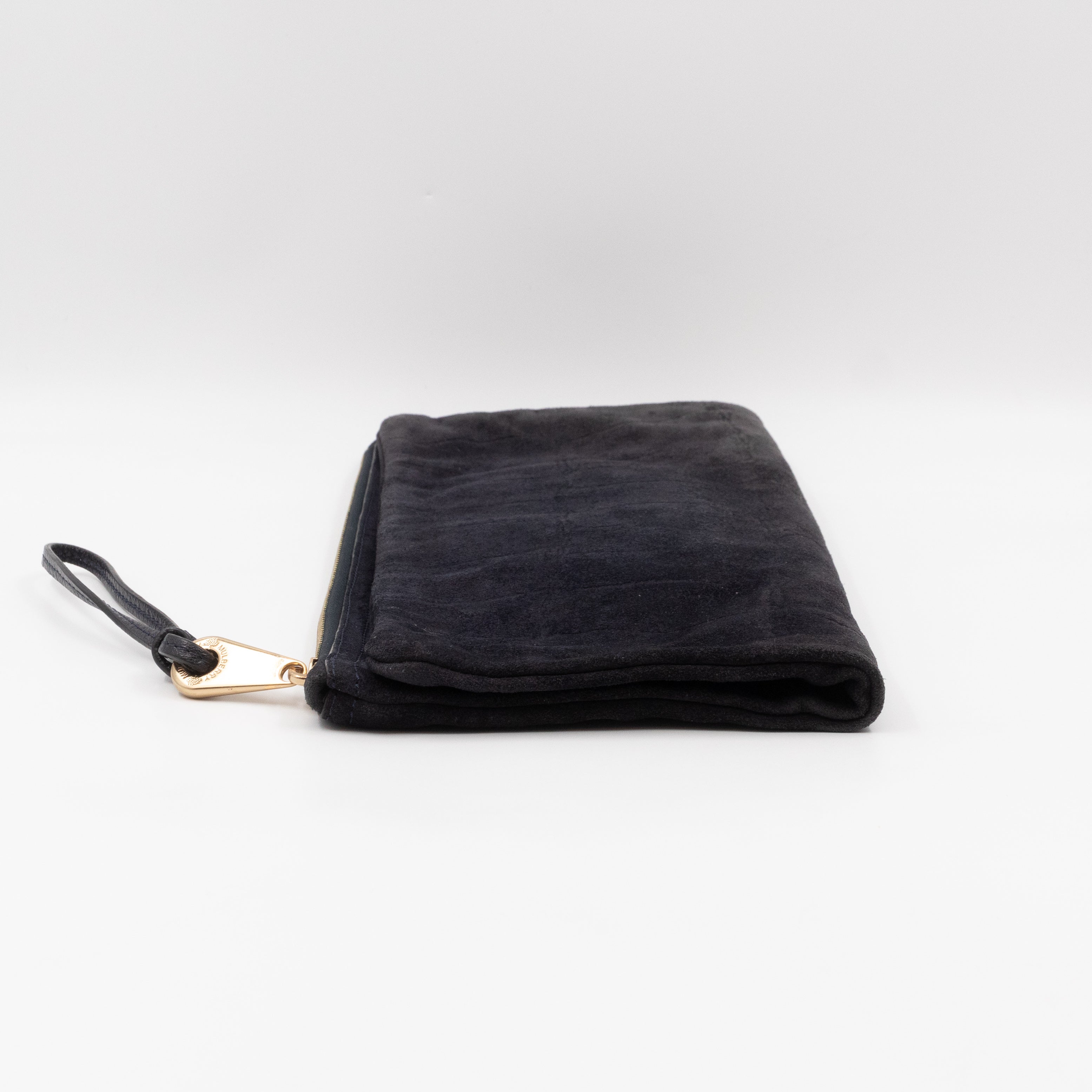 Daria Clutch Black Croc Embossed Suede