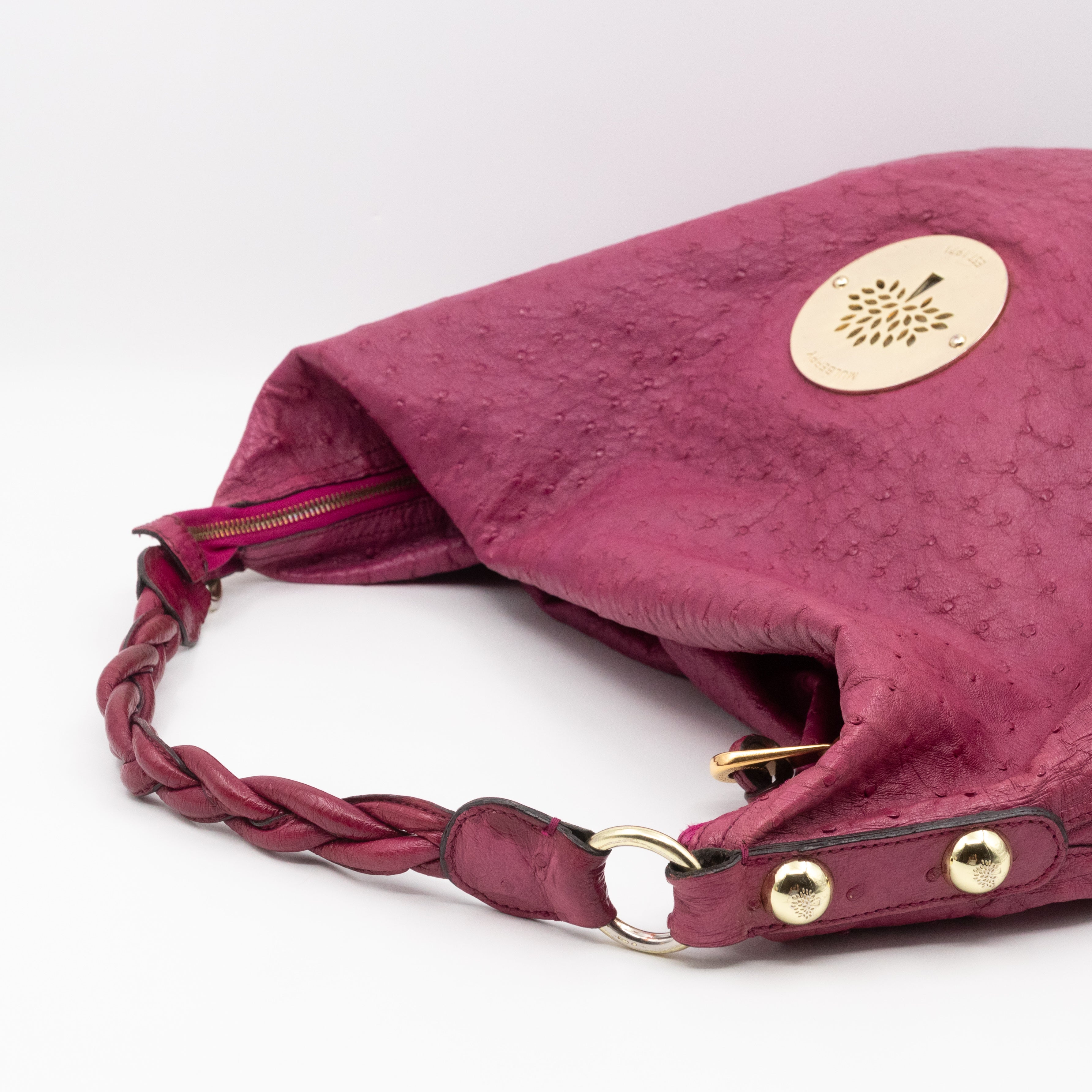 Daria Hobo XL Fuchsia Ostrich Leather