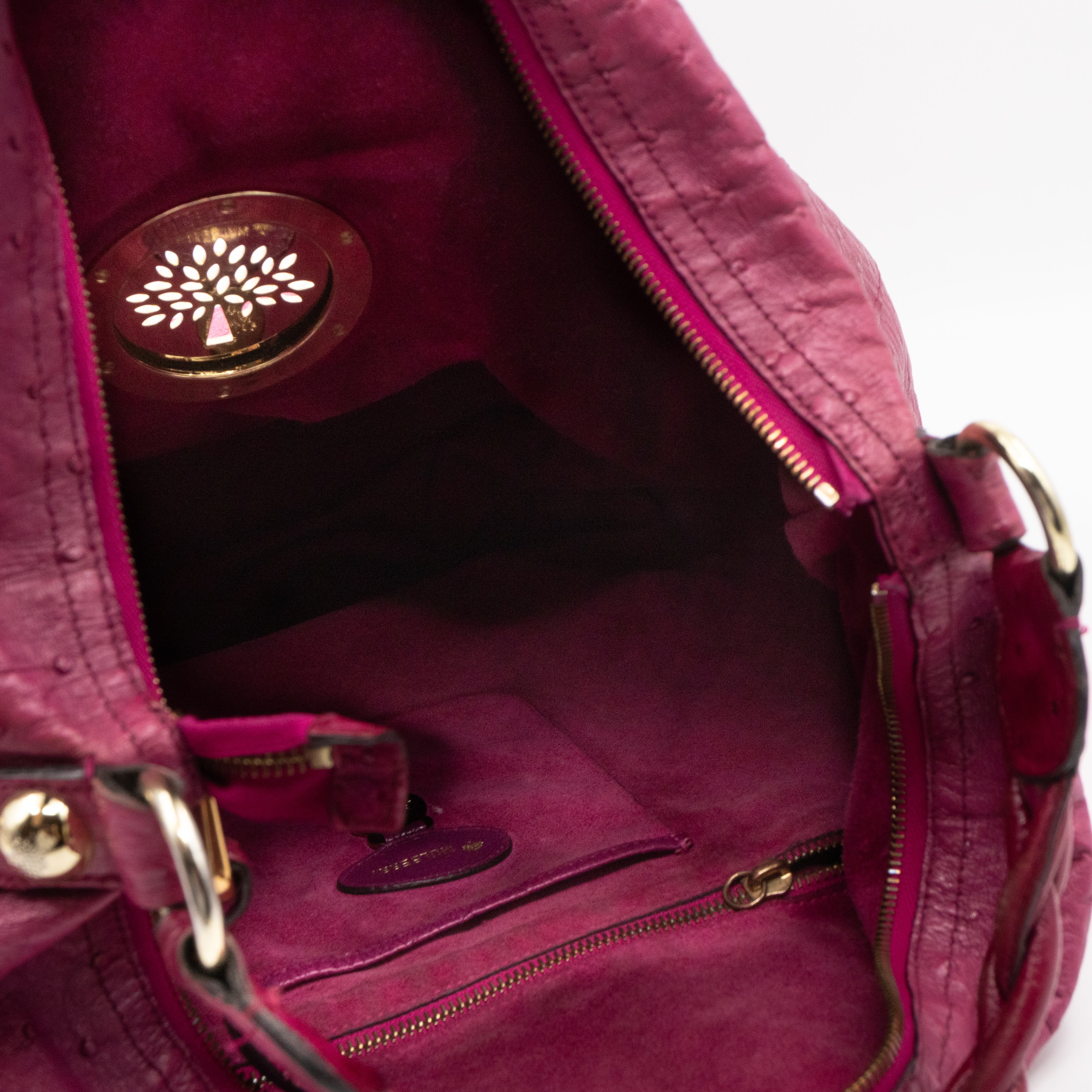 Daria Hobo XL Fuchsia Ostrich Leather