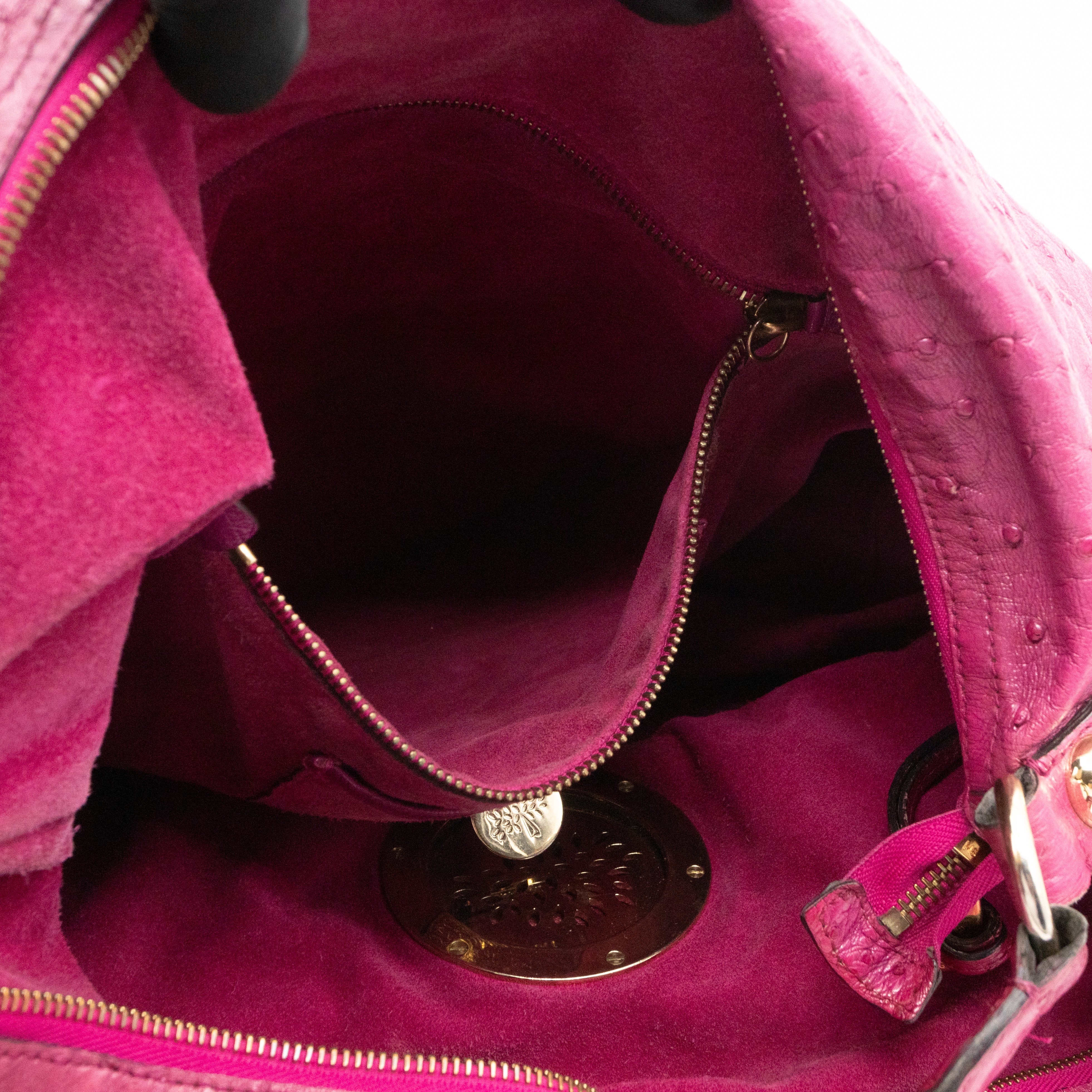 Daria Hobo XL Fuchsia Ostrich Leather
