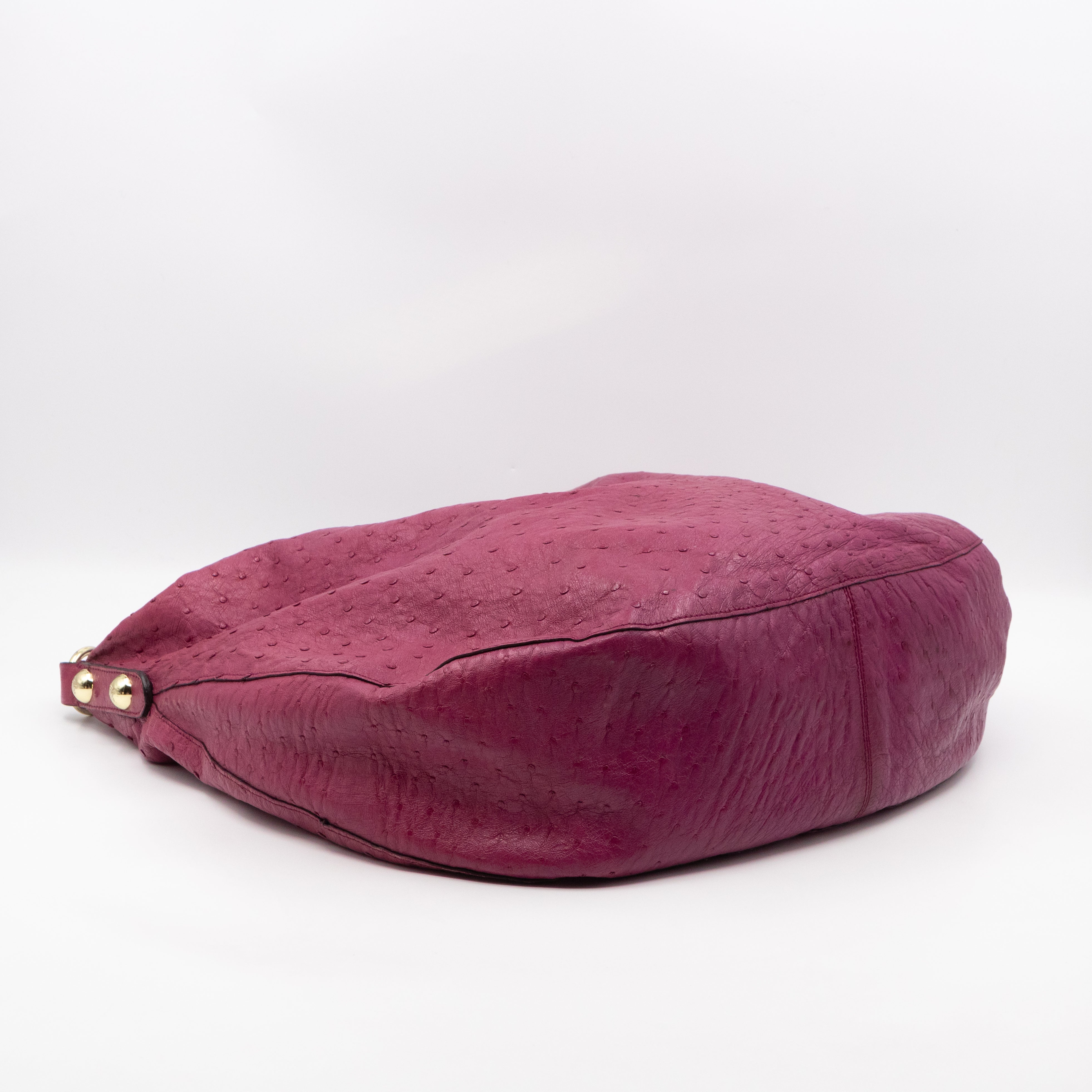 Daria Hobo XL Fuchsia Ostrich Leather