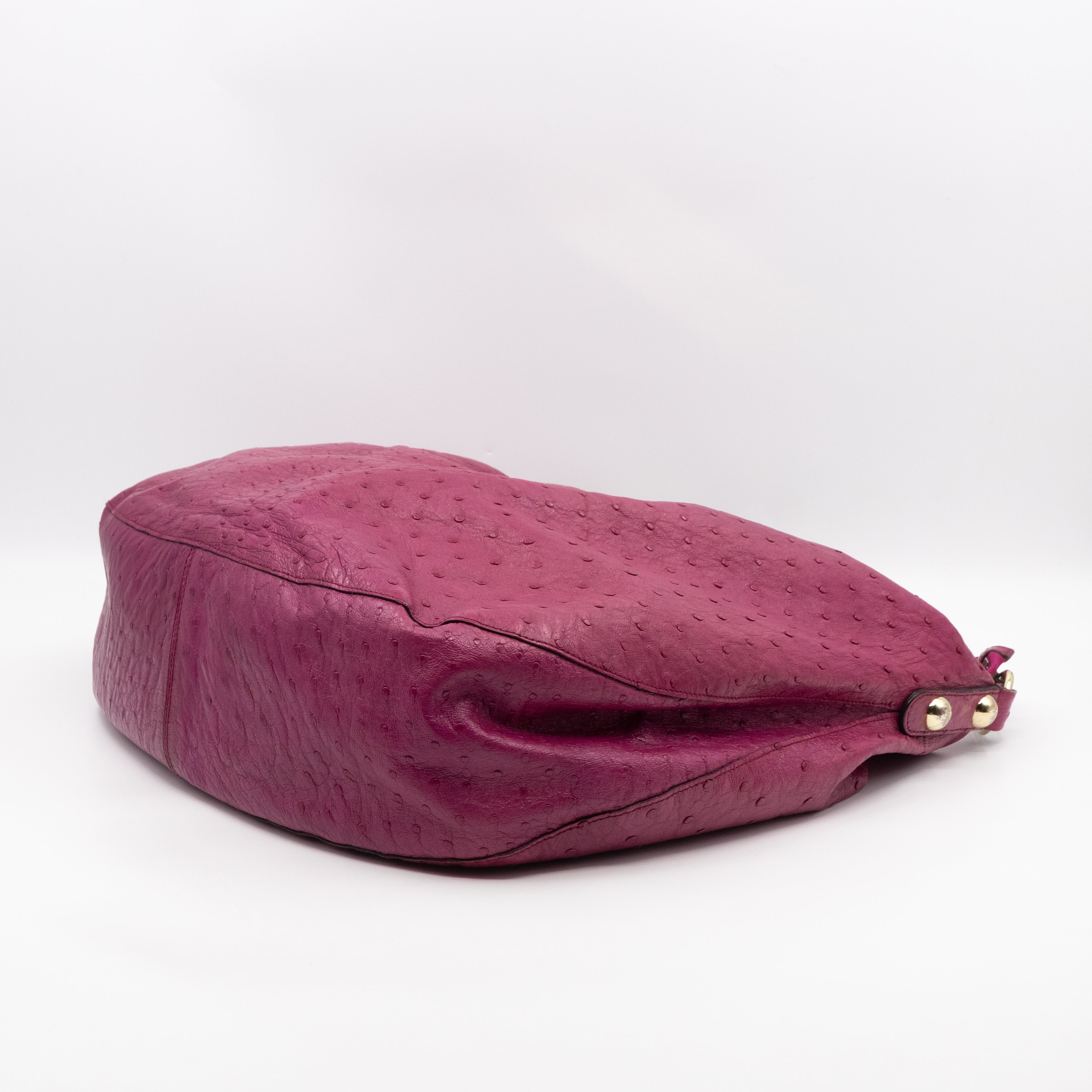 Daria Hobo XL Fuchsia Ostrich Leather