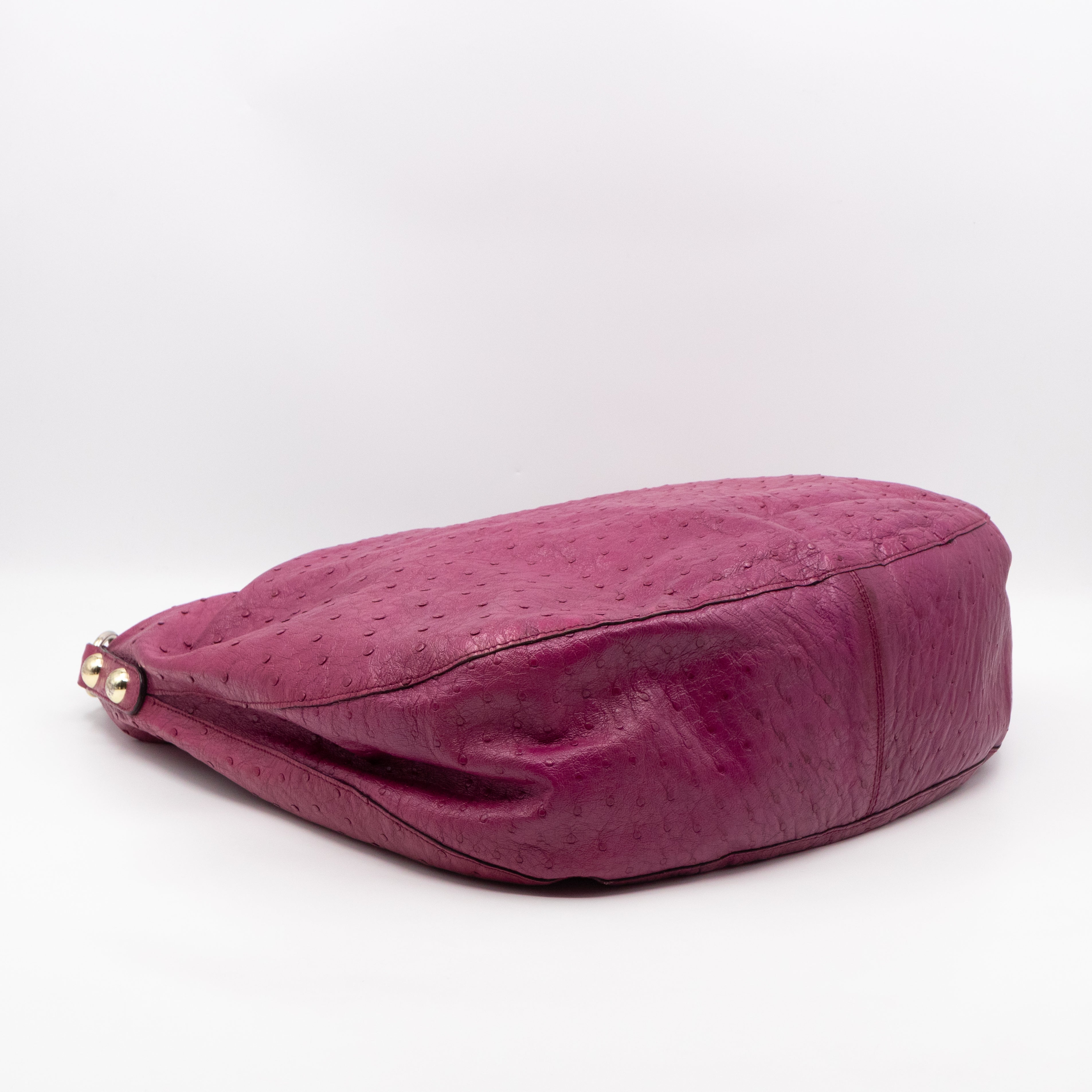 Daria Hobo XL Fuchsia Ostrich Leather
