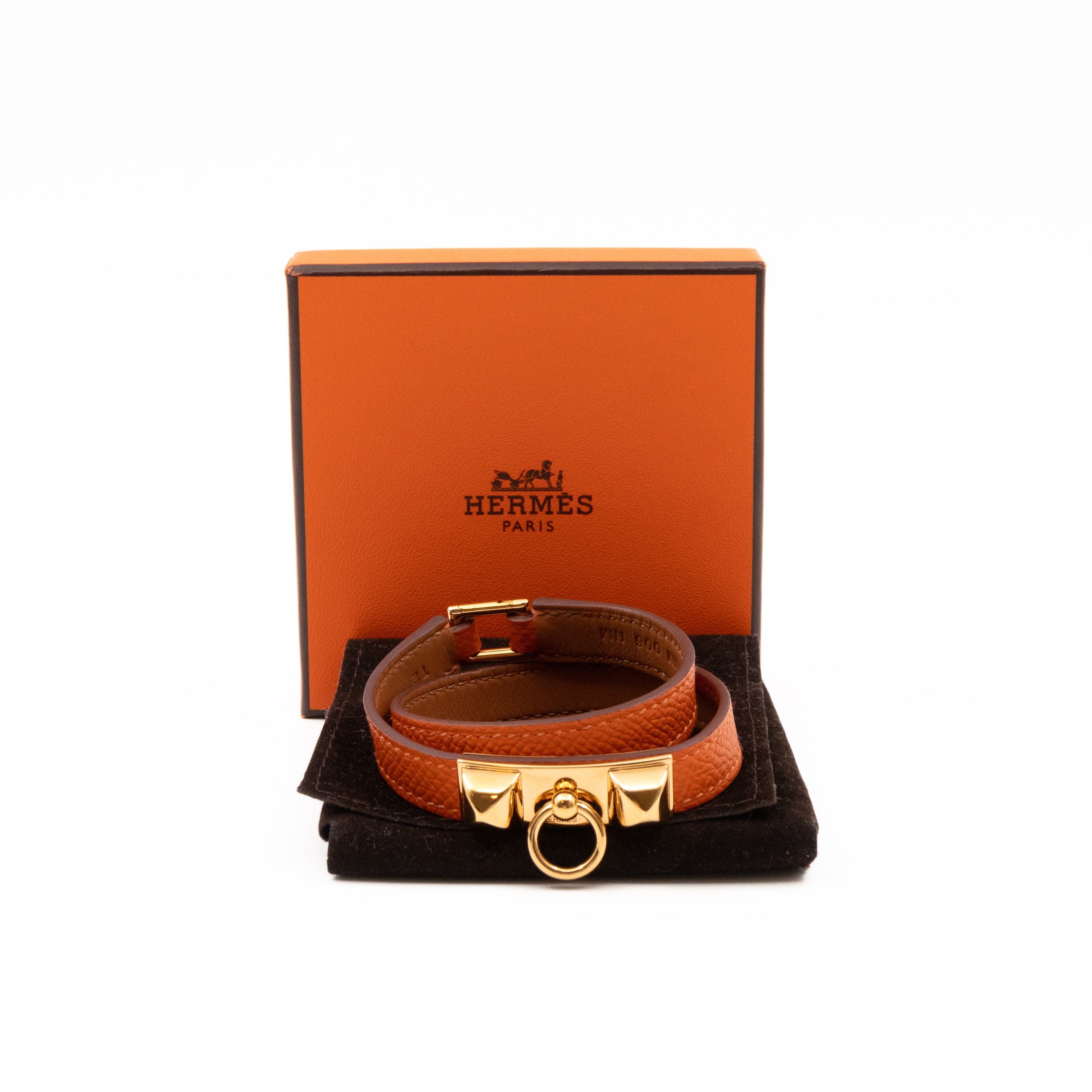 Rivale Double Tour Bracelet Orange Leather