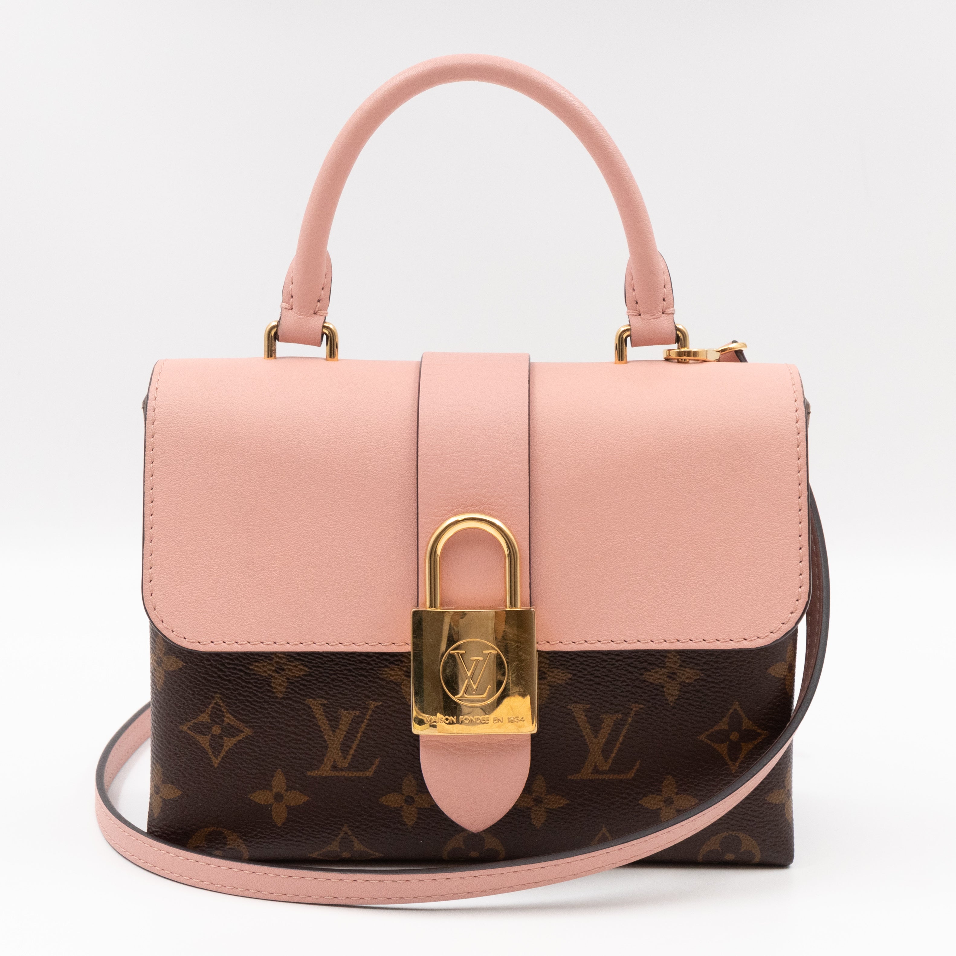 Locky BB Monogram Rose Poudre Leather