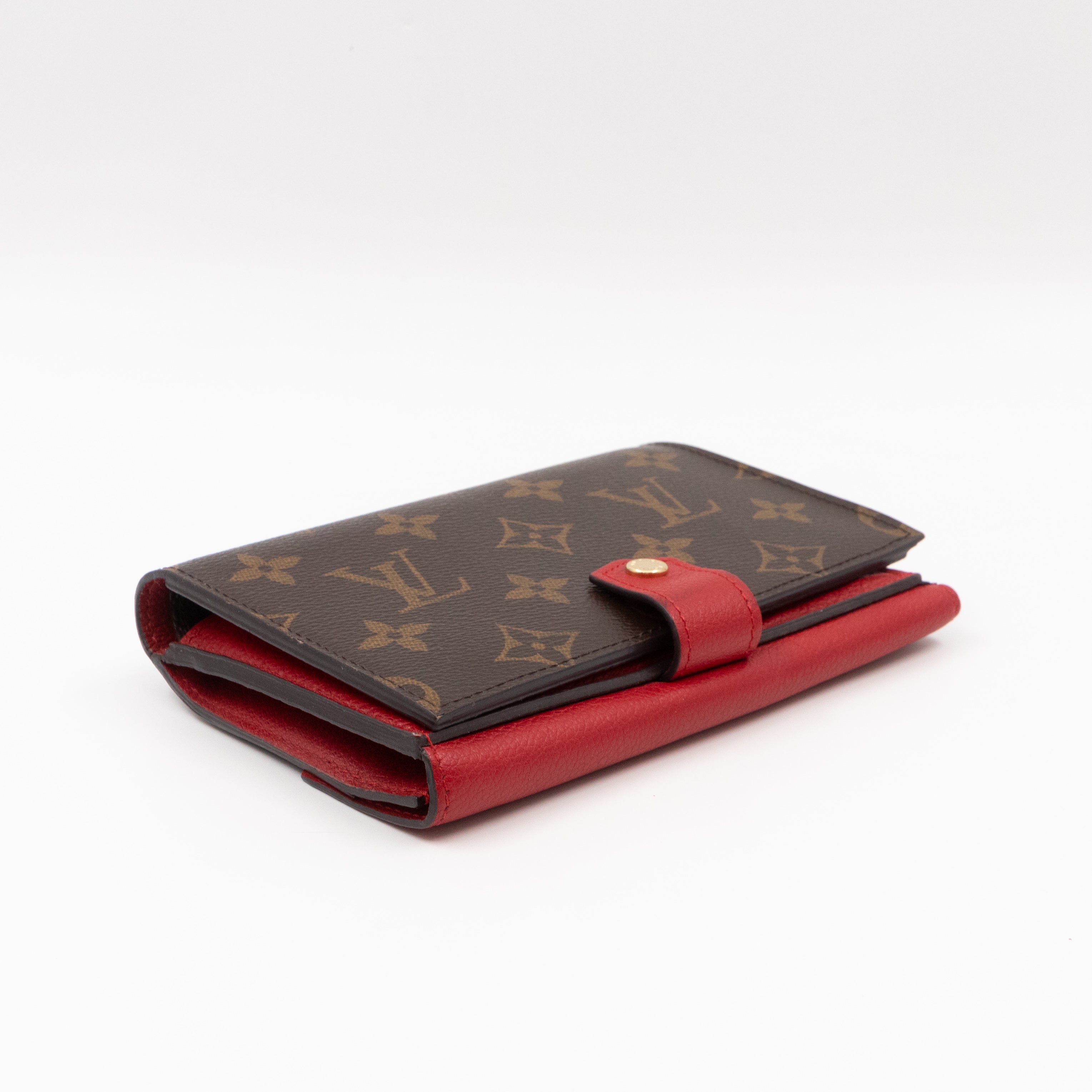 Pallas Compact Wallet Monogram Red Leather
