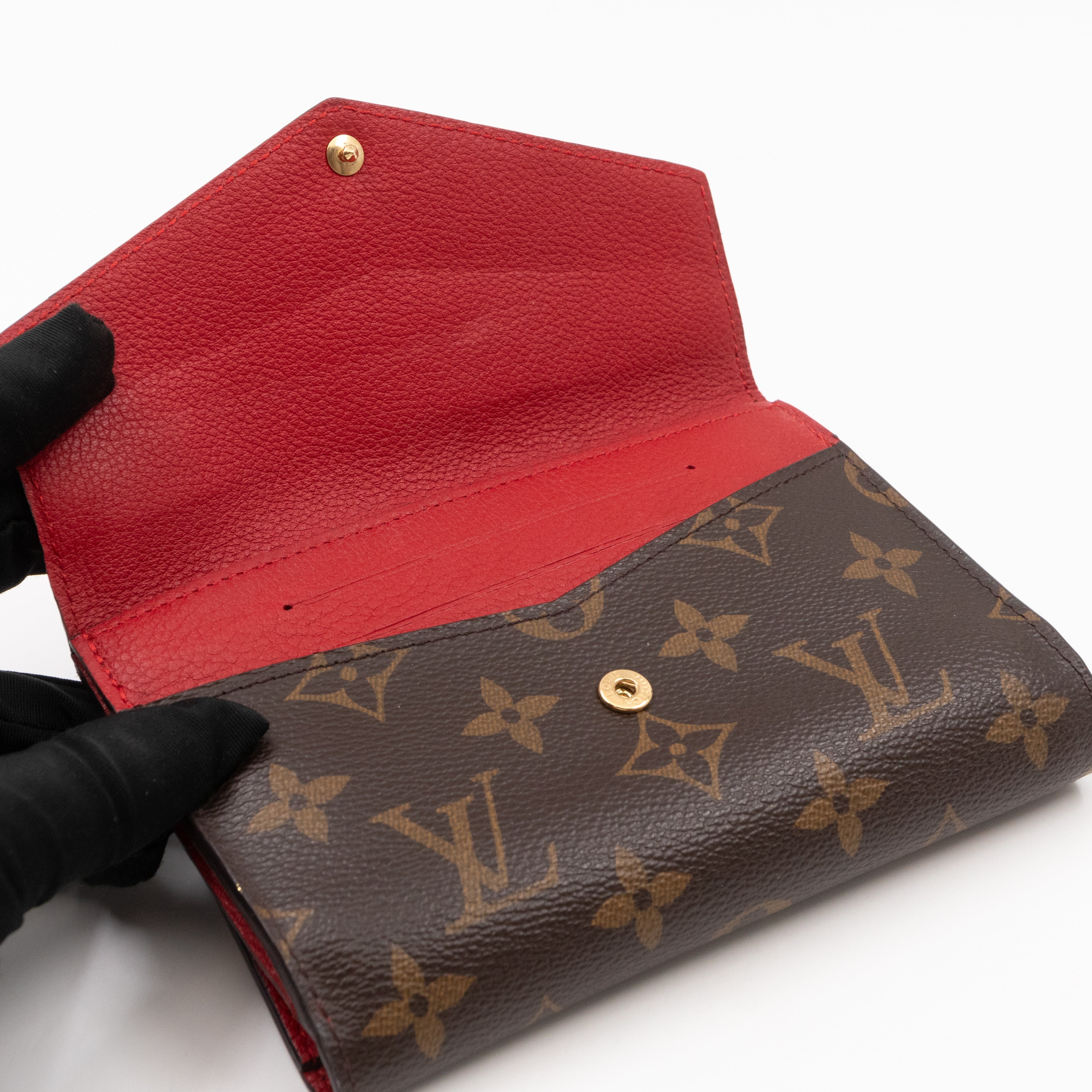 Pallas Compact Wallet Monogram Red Leather
