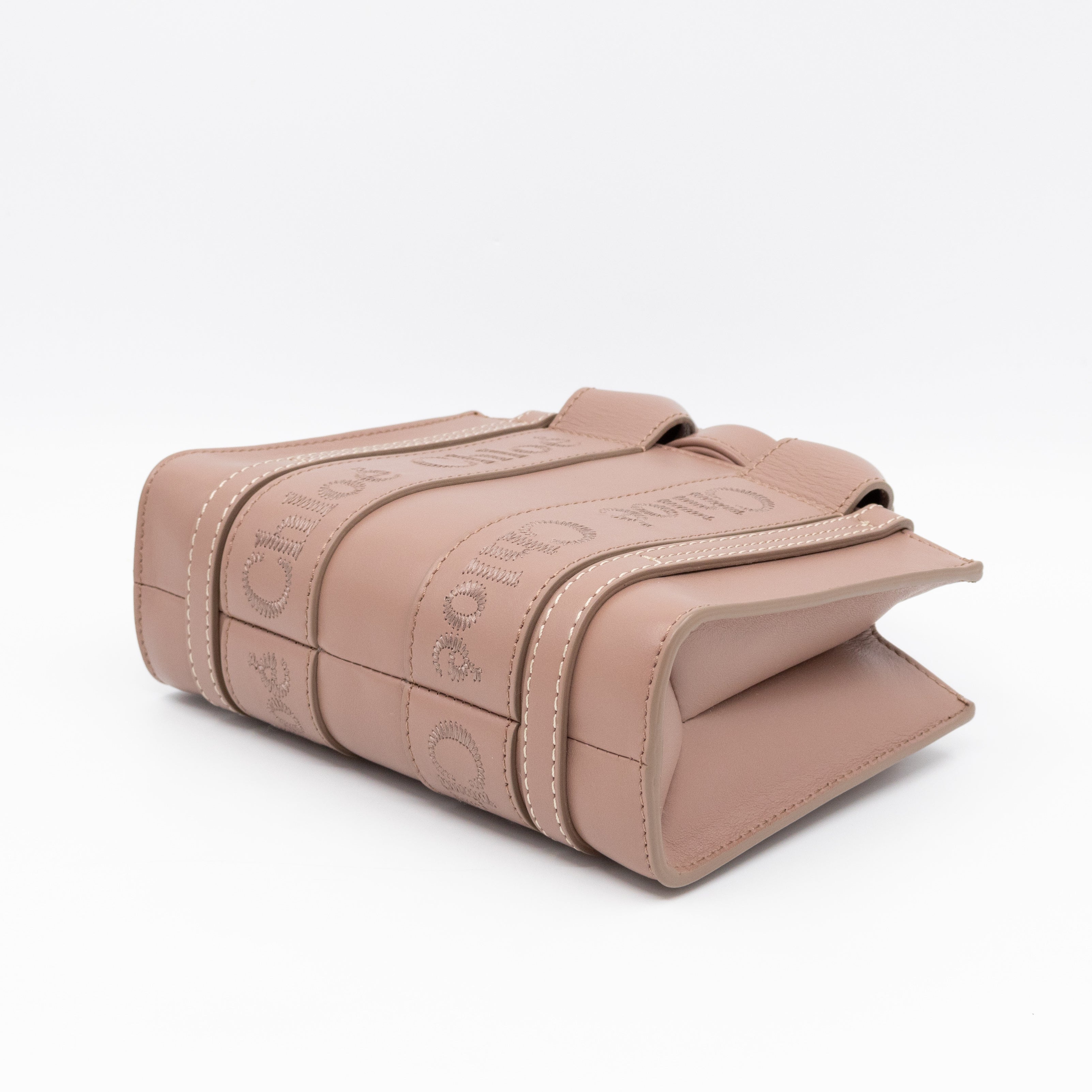 Woody Tote Small Dark Beige Leather