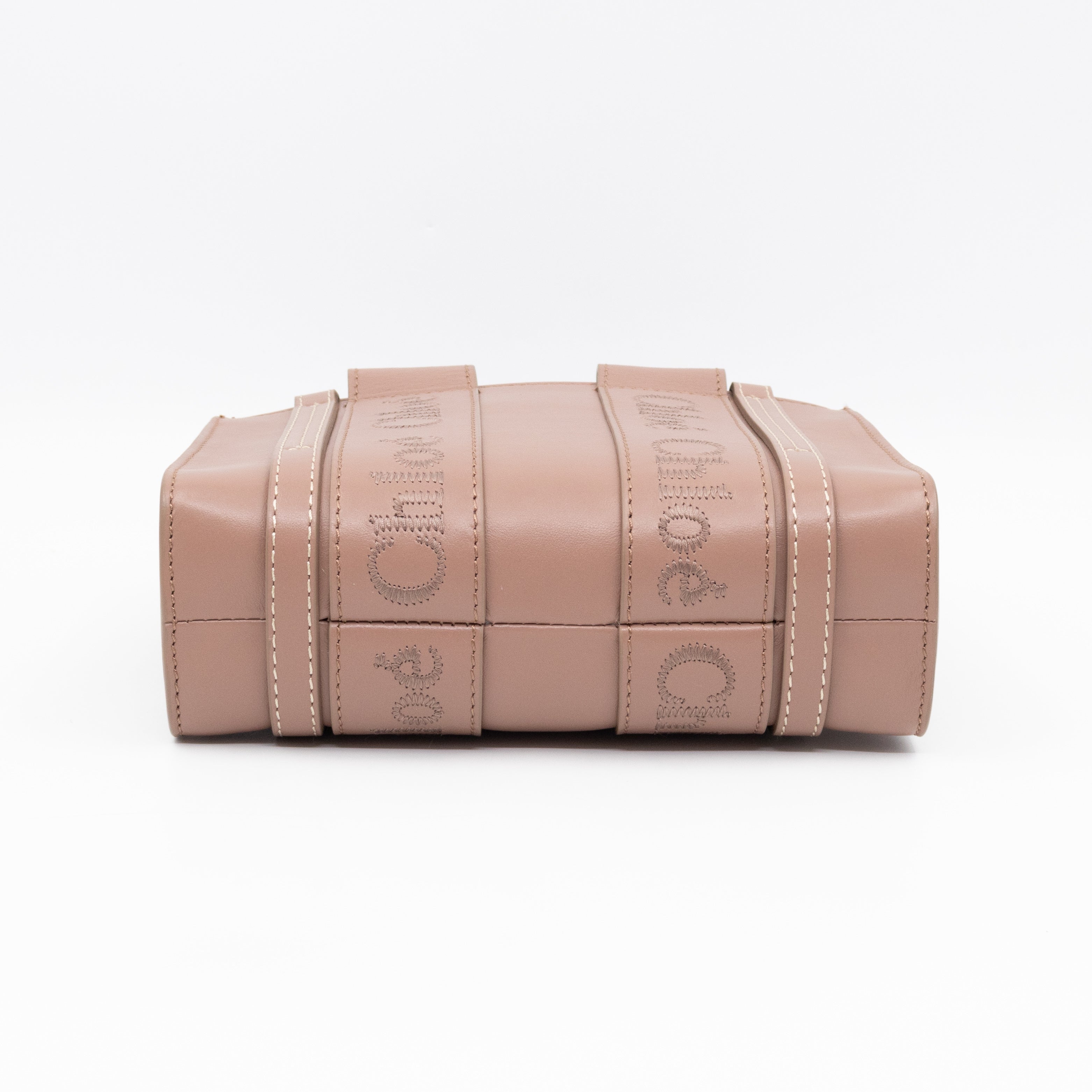 Woody Tote Small Dark Beige Leather