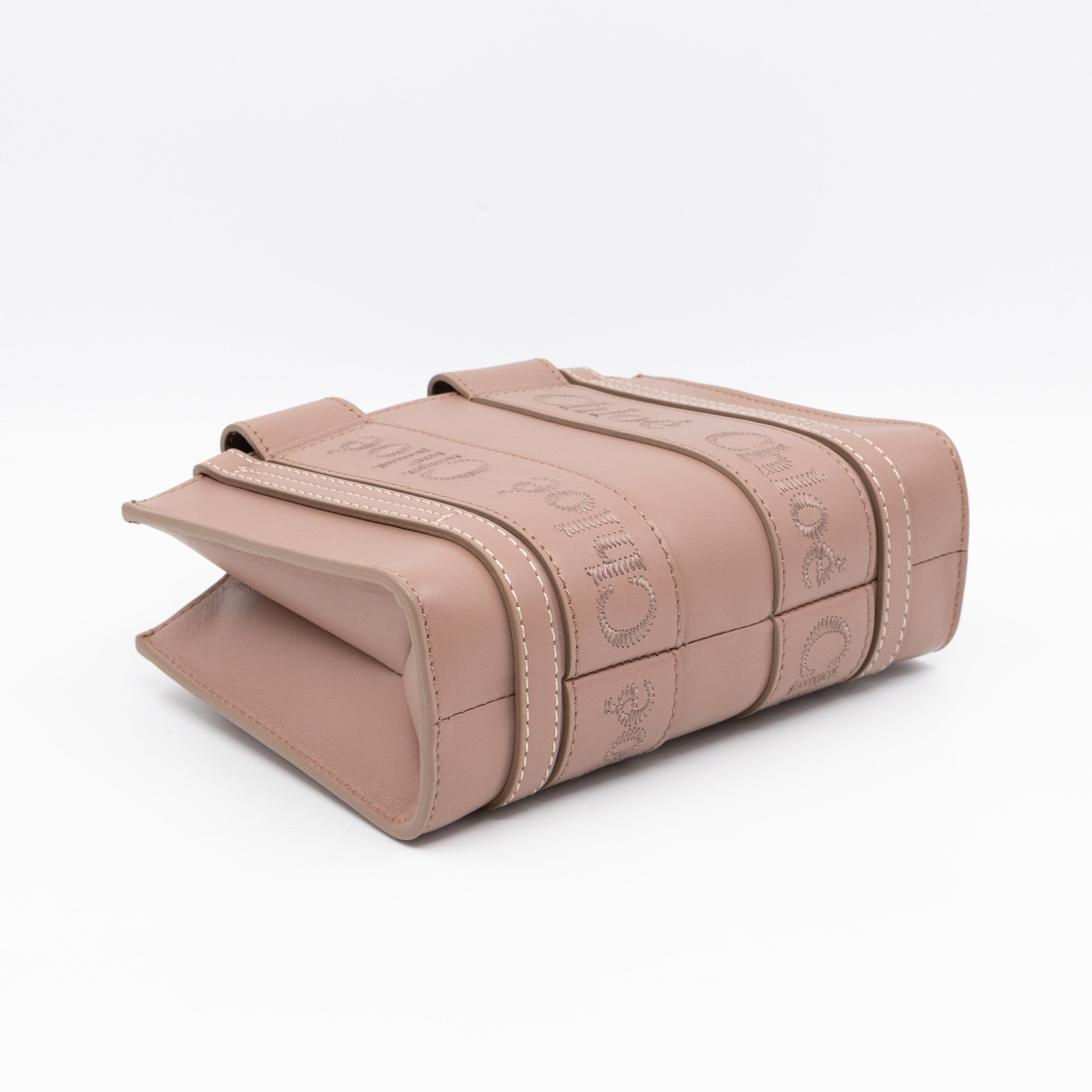 Woody Tote Small Dark Beige Leather
