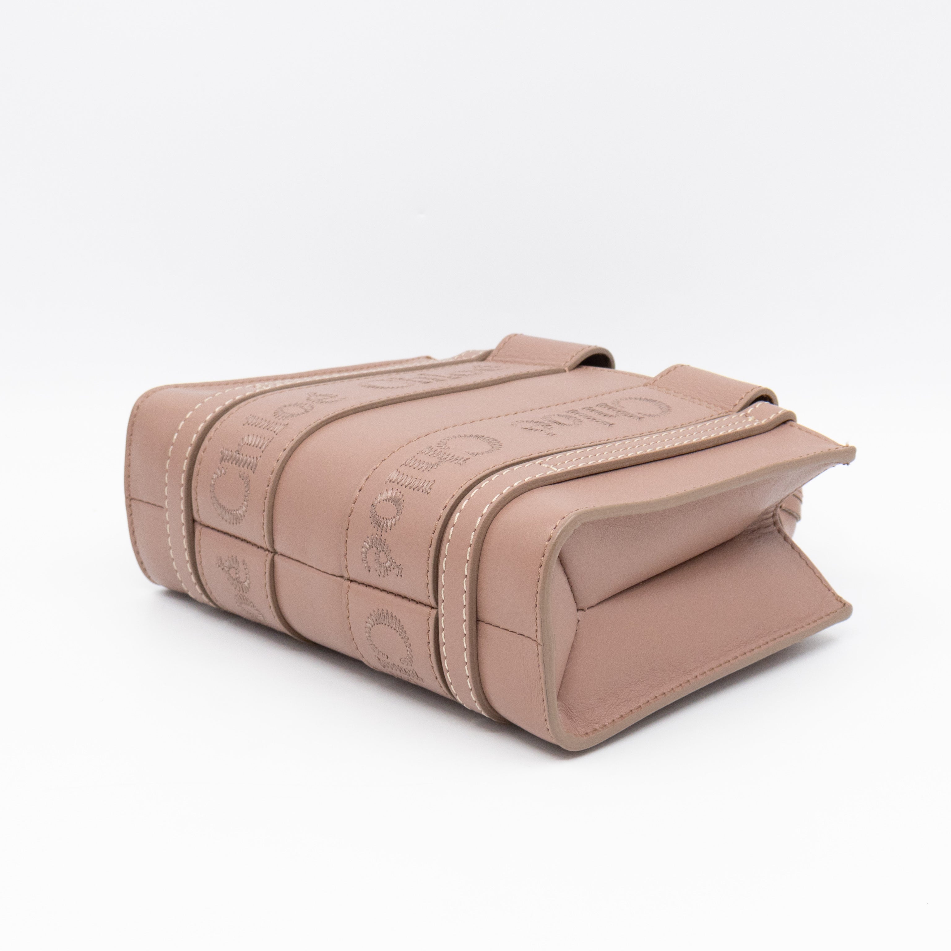 Woody Tote Small Dark Beige Leather