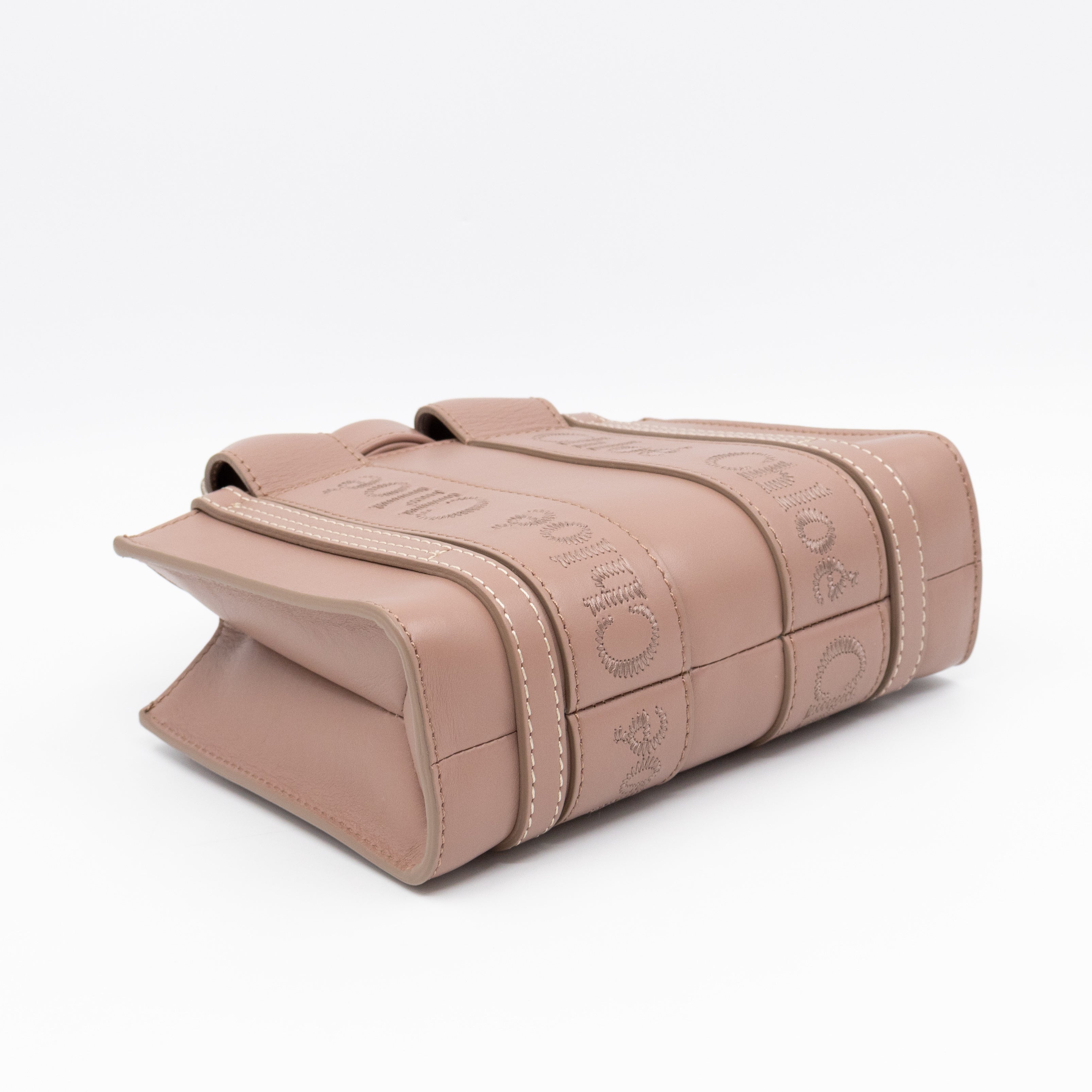 Woody Tote Small Dark Beige Leather