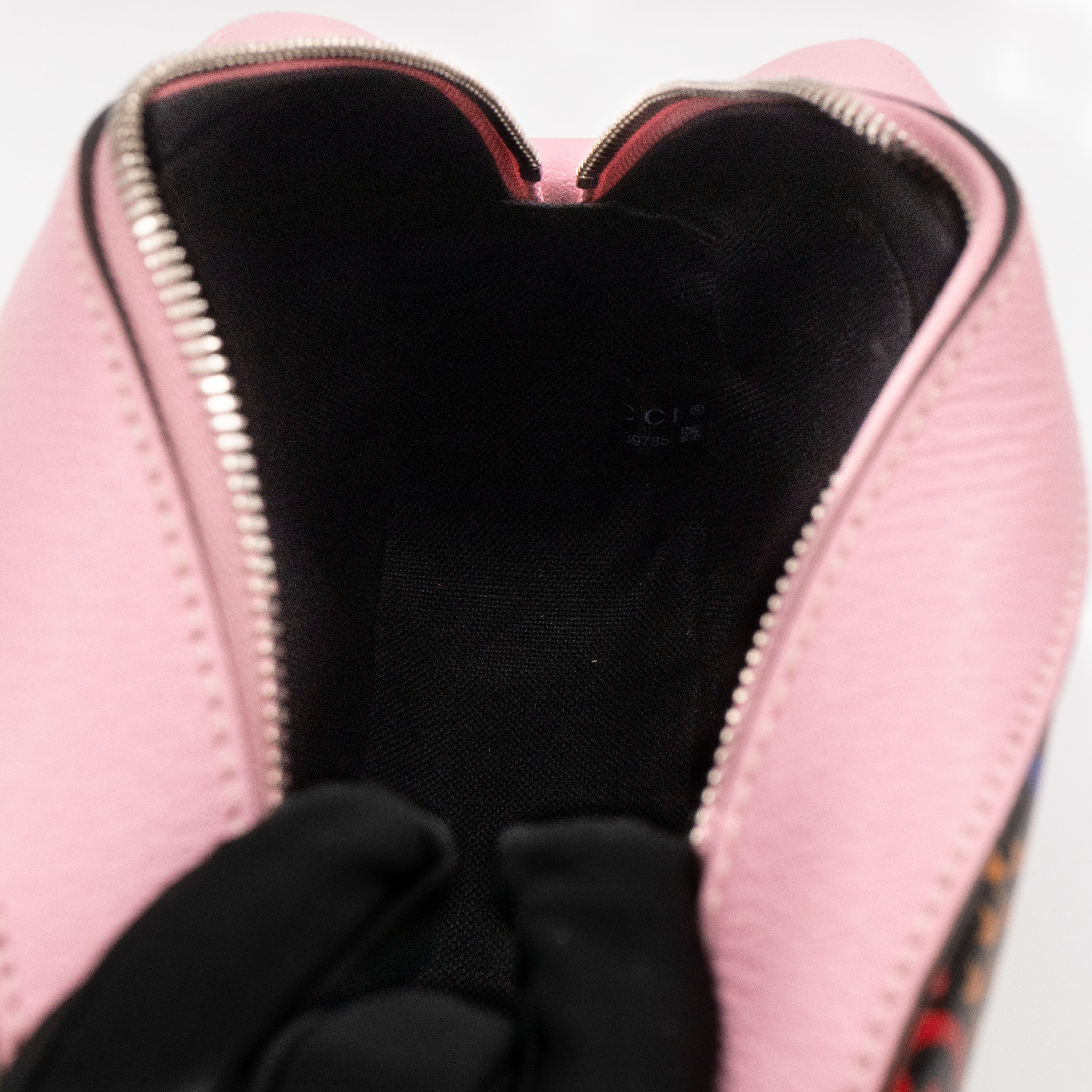 GG Psychedelic Shoulder Bag Canvas Pink Leather