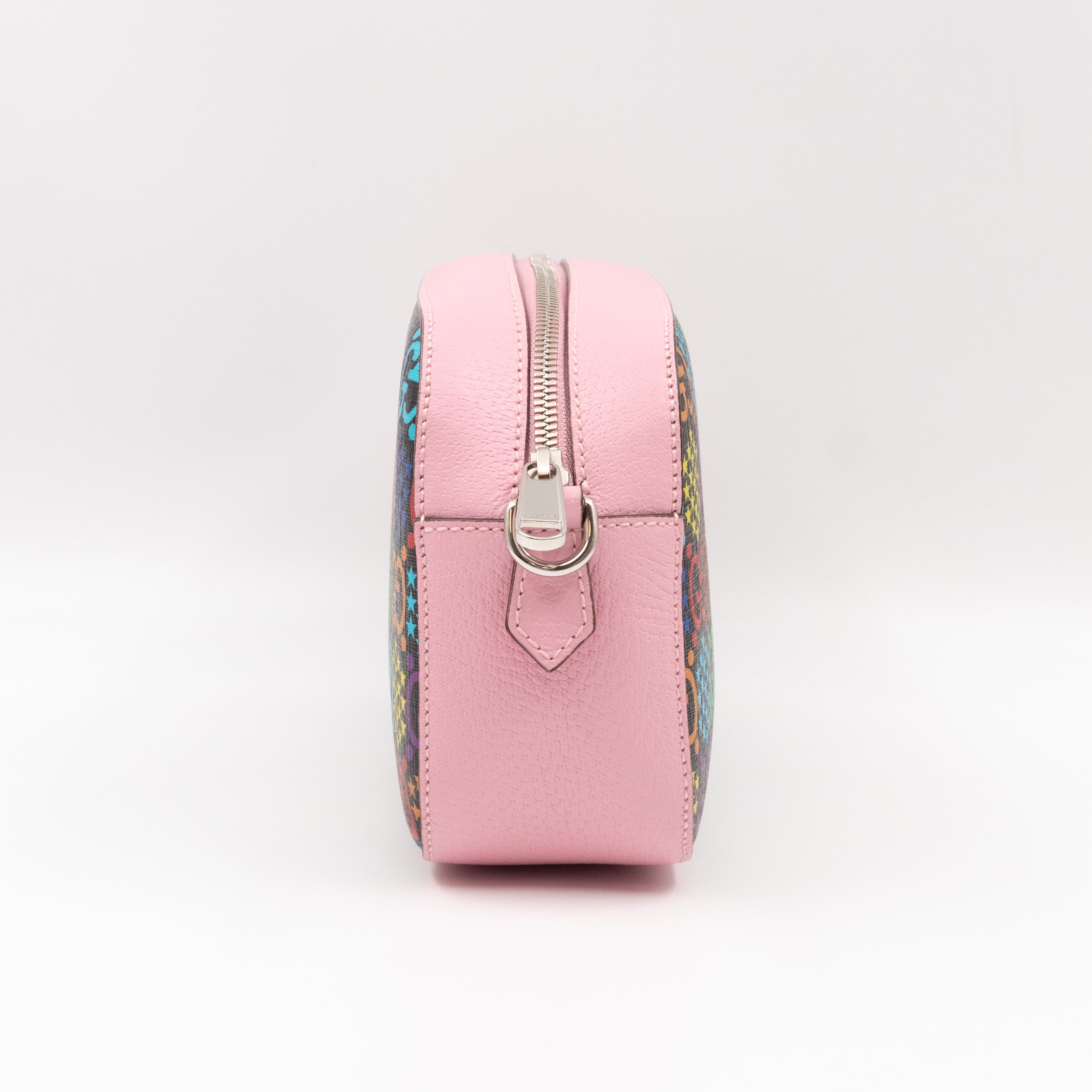 GG Psychedelic Shoulder Bag Canvas Pink Leather