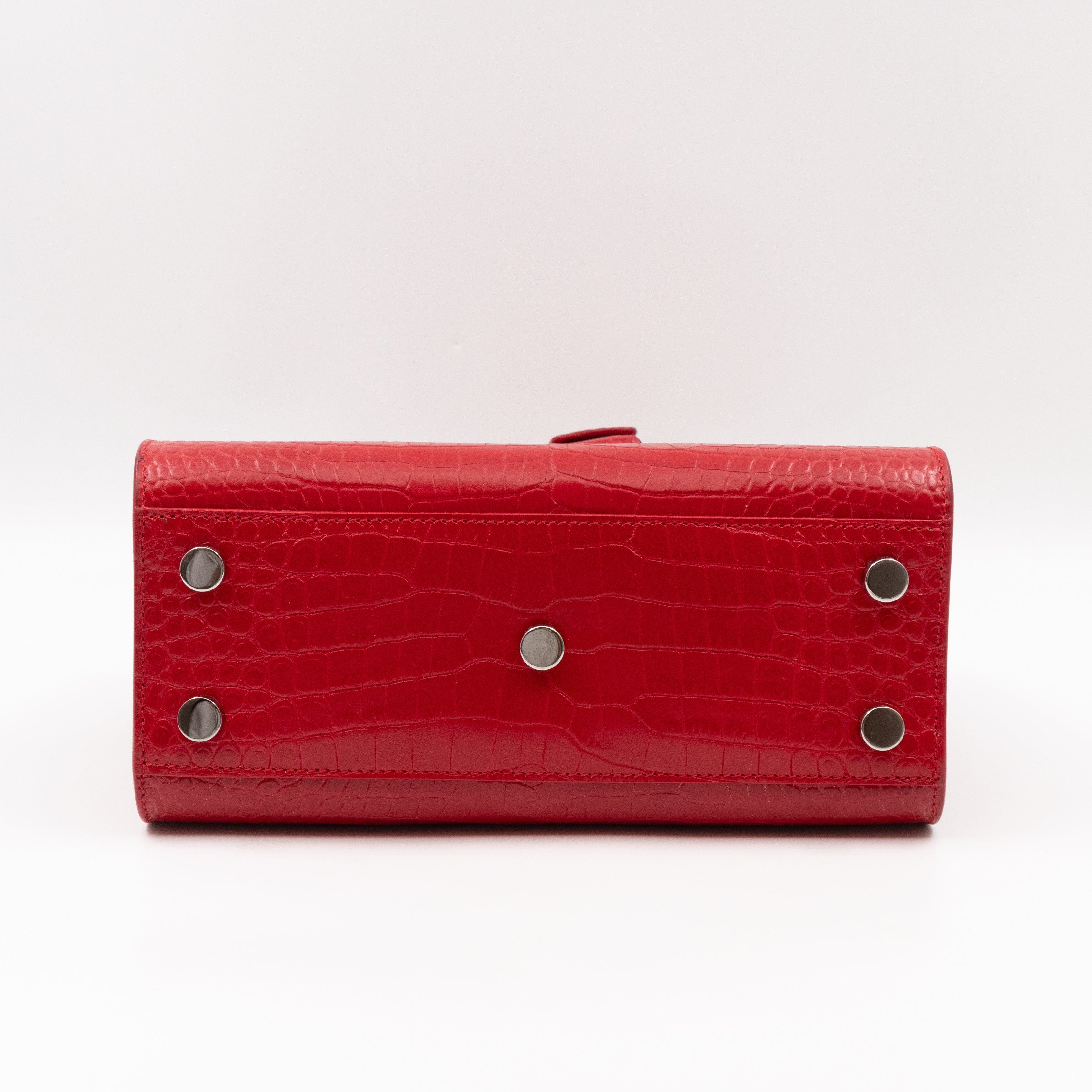 Sac de Jour Nano Red Croc Embossed Leather