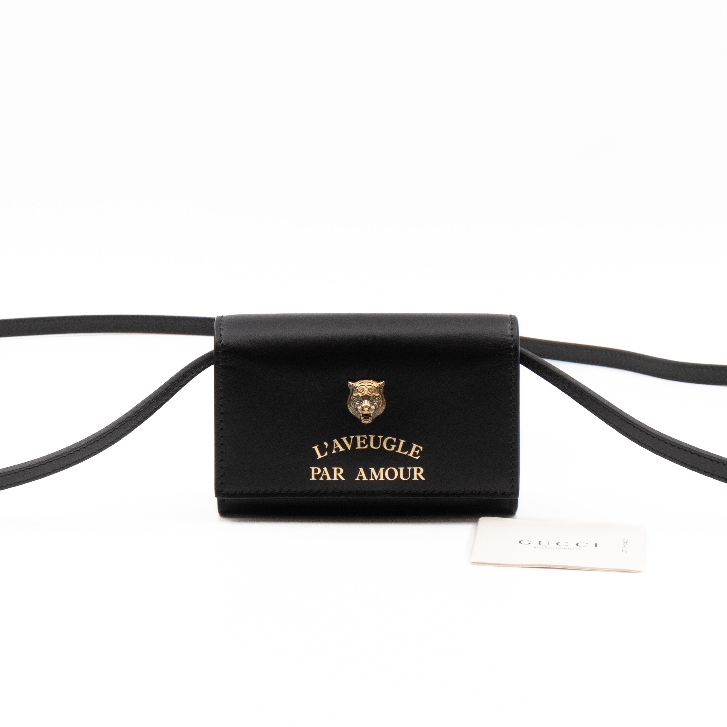 Animalier L'Aveugle Par Amour Mini Crossbody Bag Black Leather