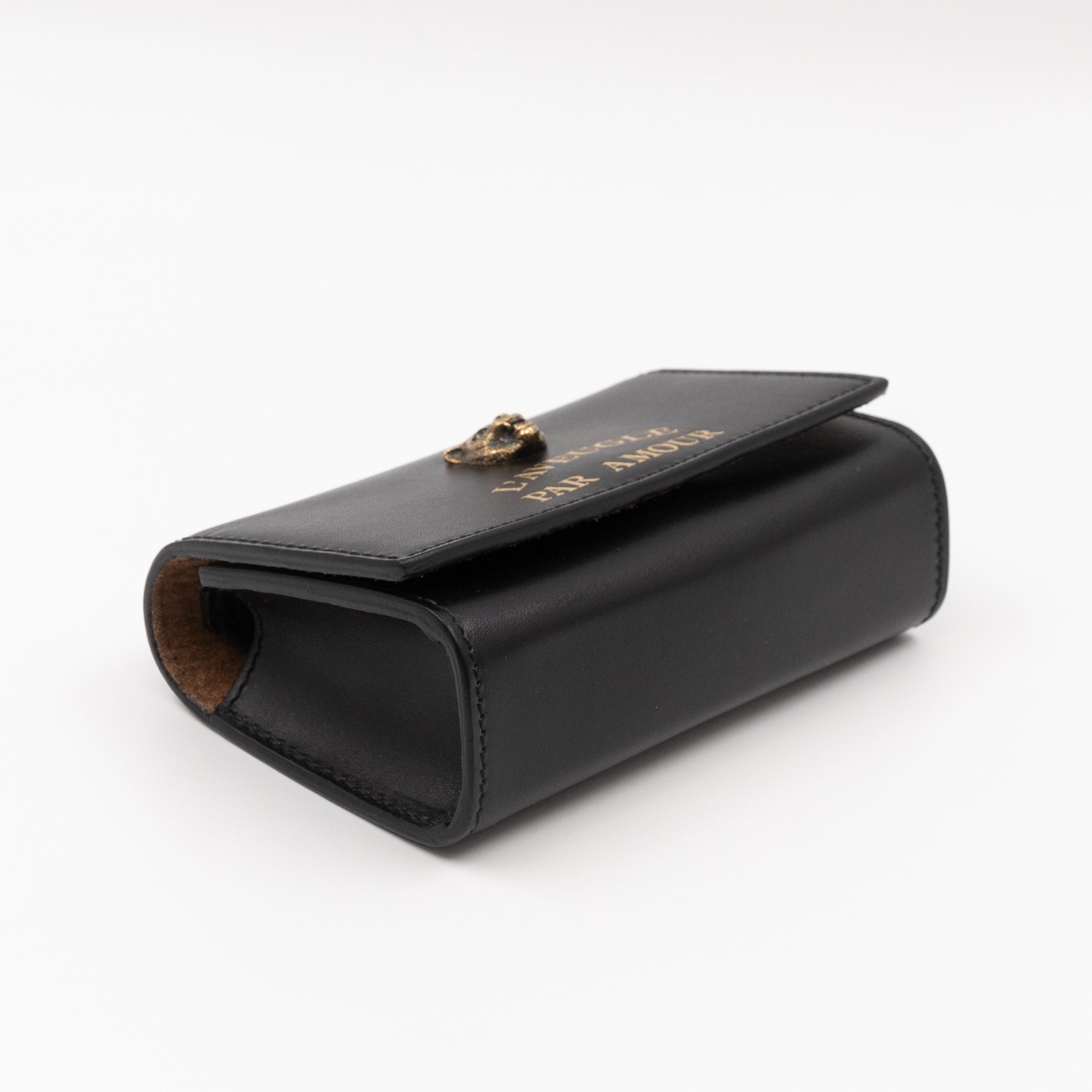 Animalier L'Aveugle Par Amour Mini Crossbody Bag Black Leather