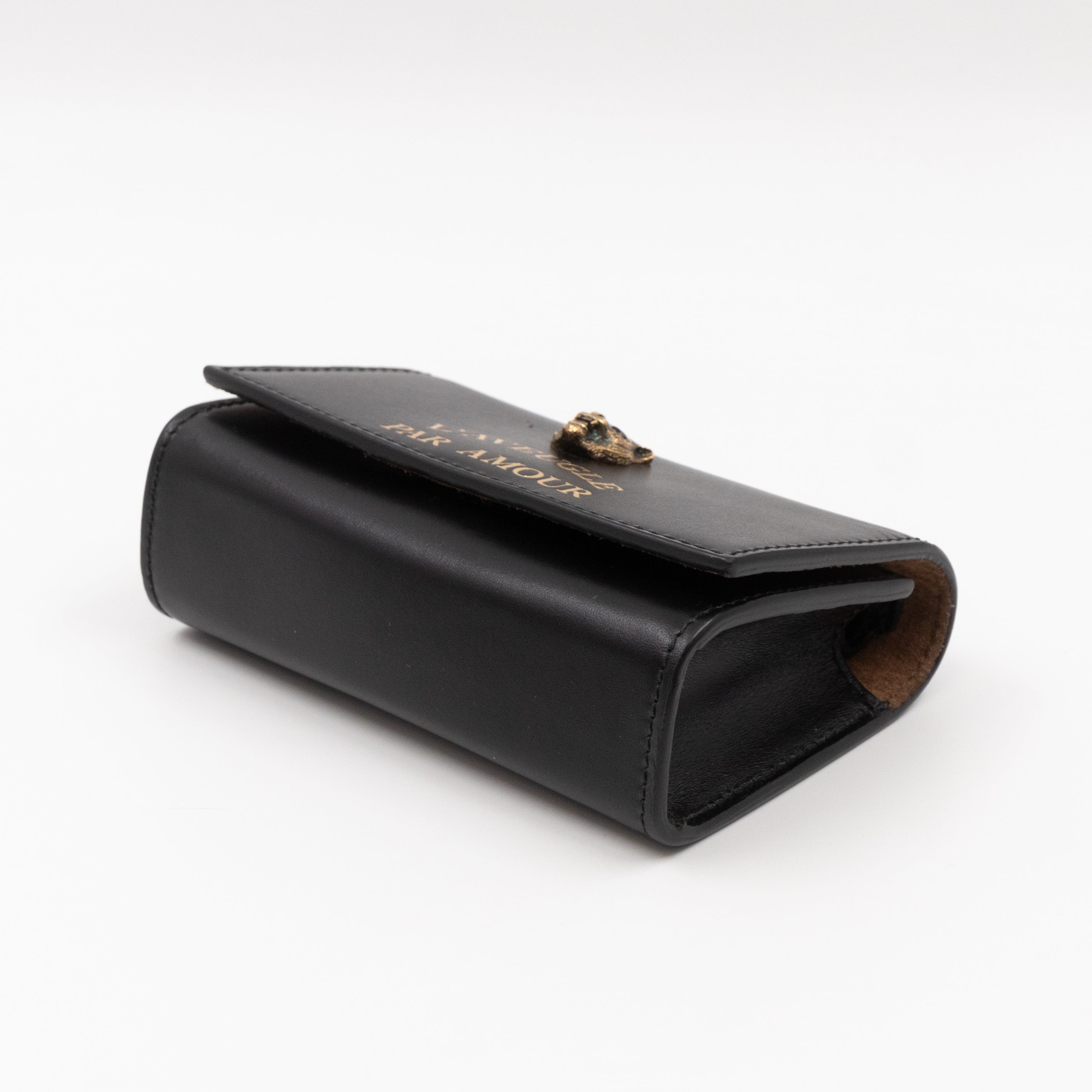 Animalier L'Aveugle Par Amour Mini Crossbody Bag Black Leather