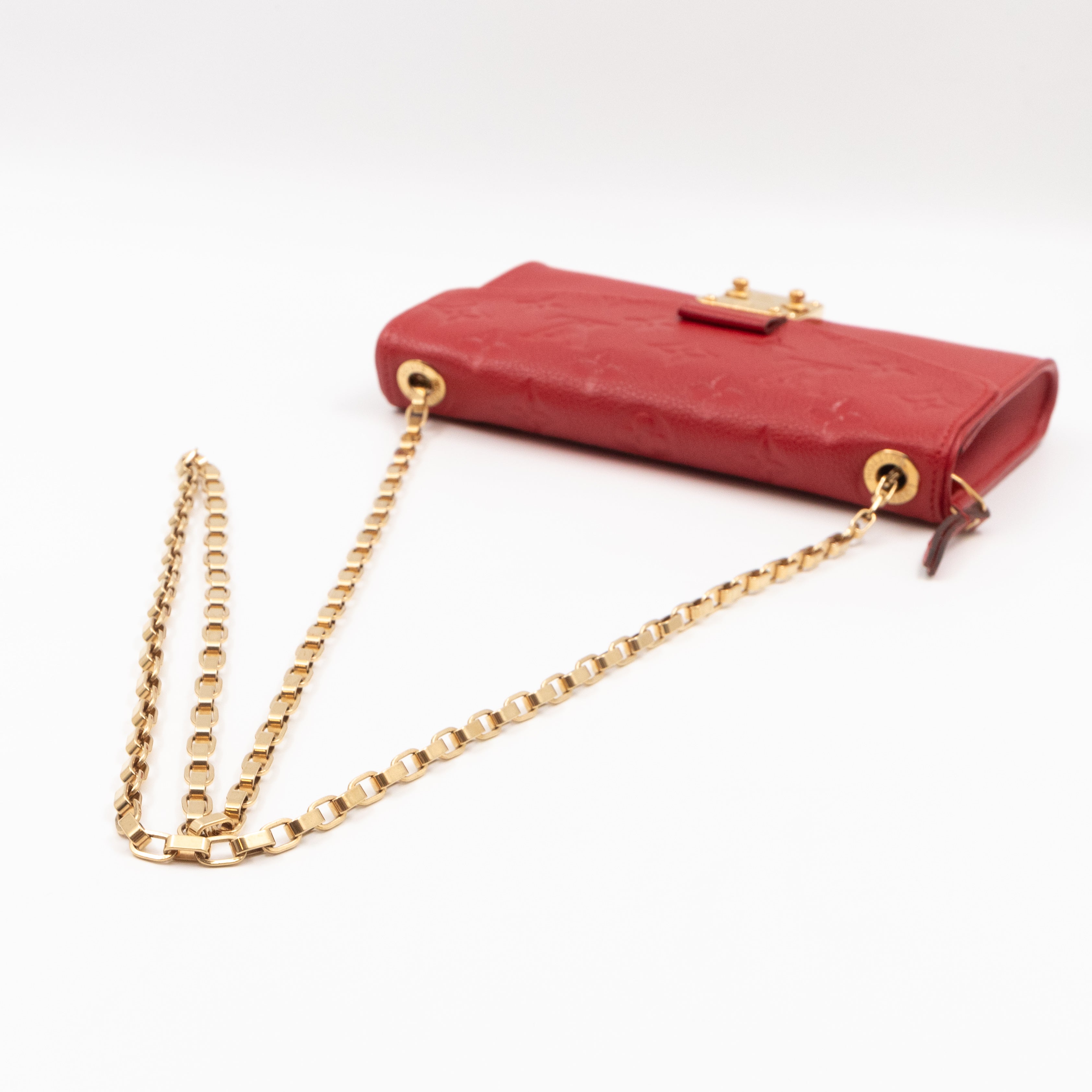 Saint Germain Pochette with chain Red Monogram Empreinte