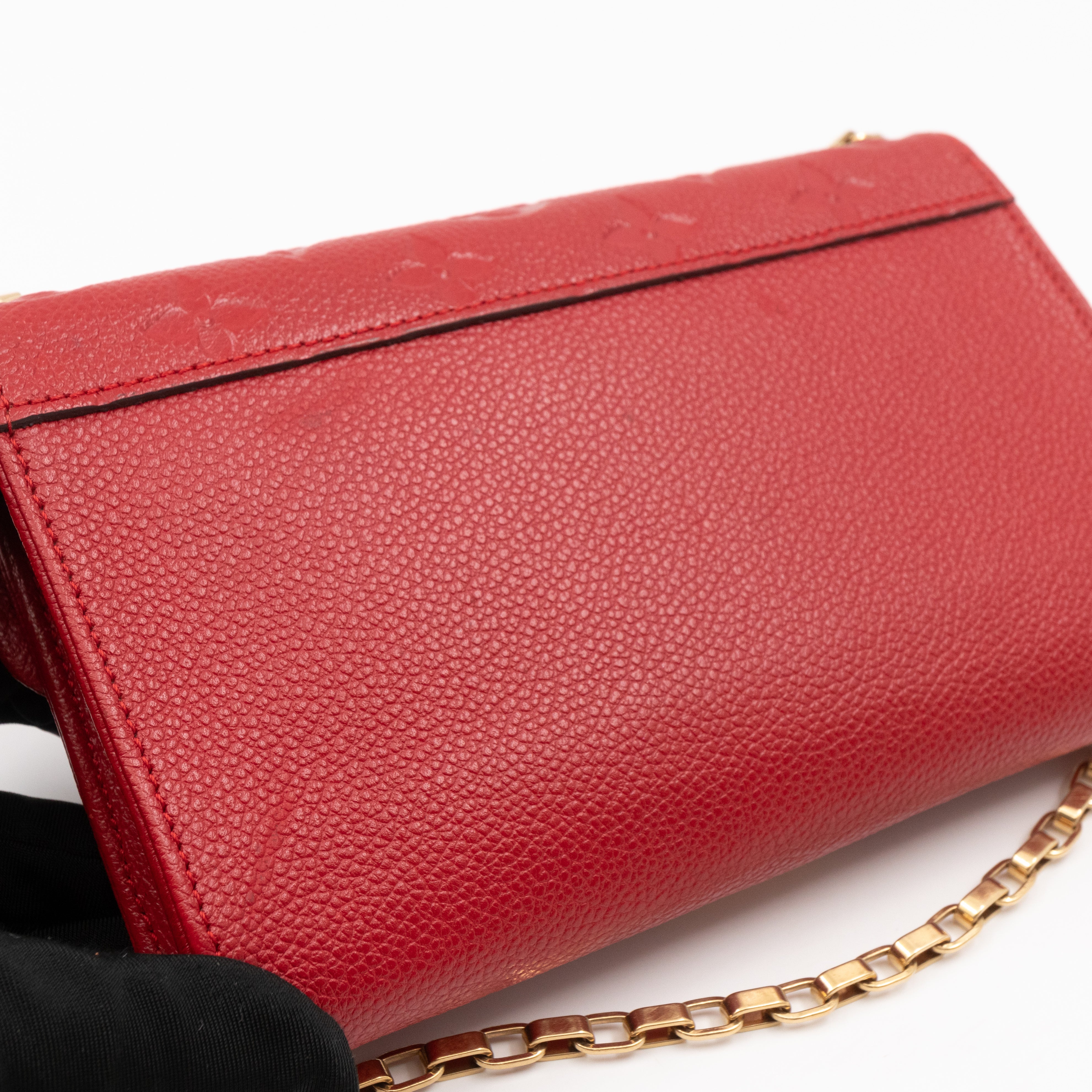 Saint Germain Pochette with chain Red Monogram Empreinte