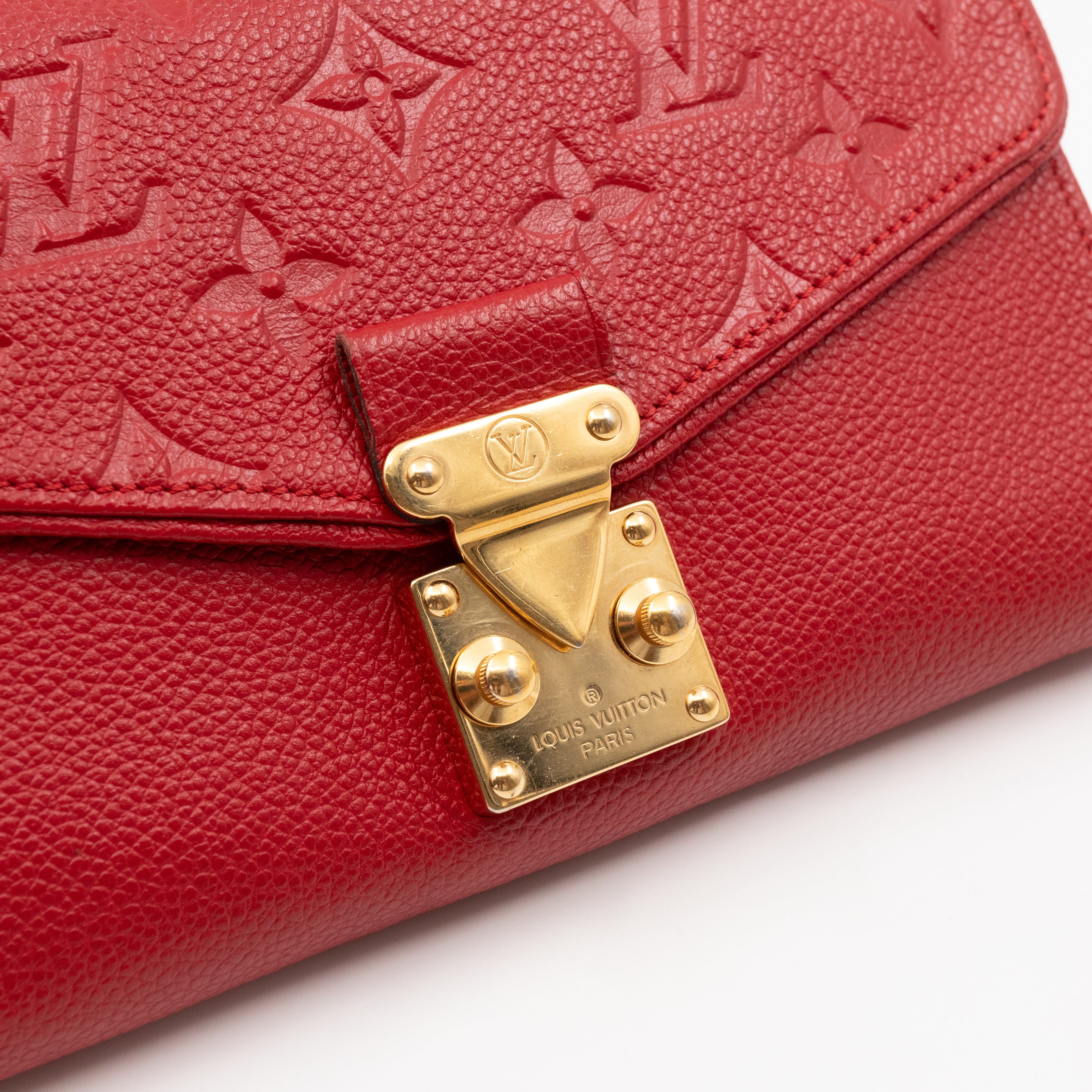 Saint Germain Pochette with chain Red Monogram Empreinte