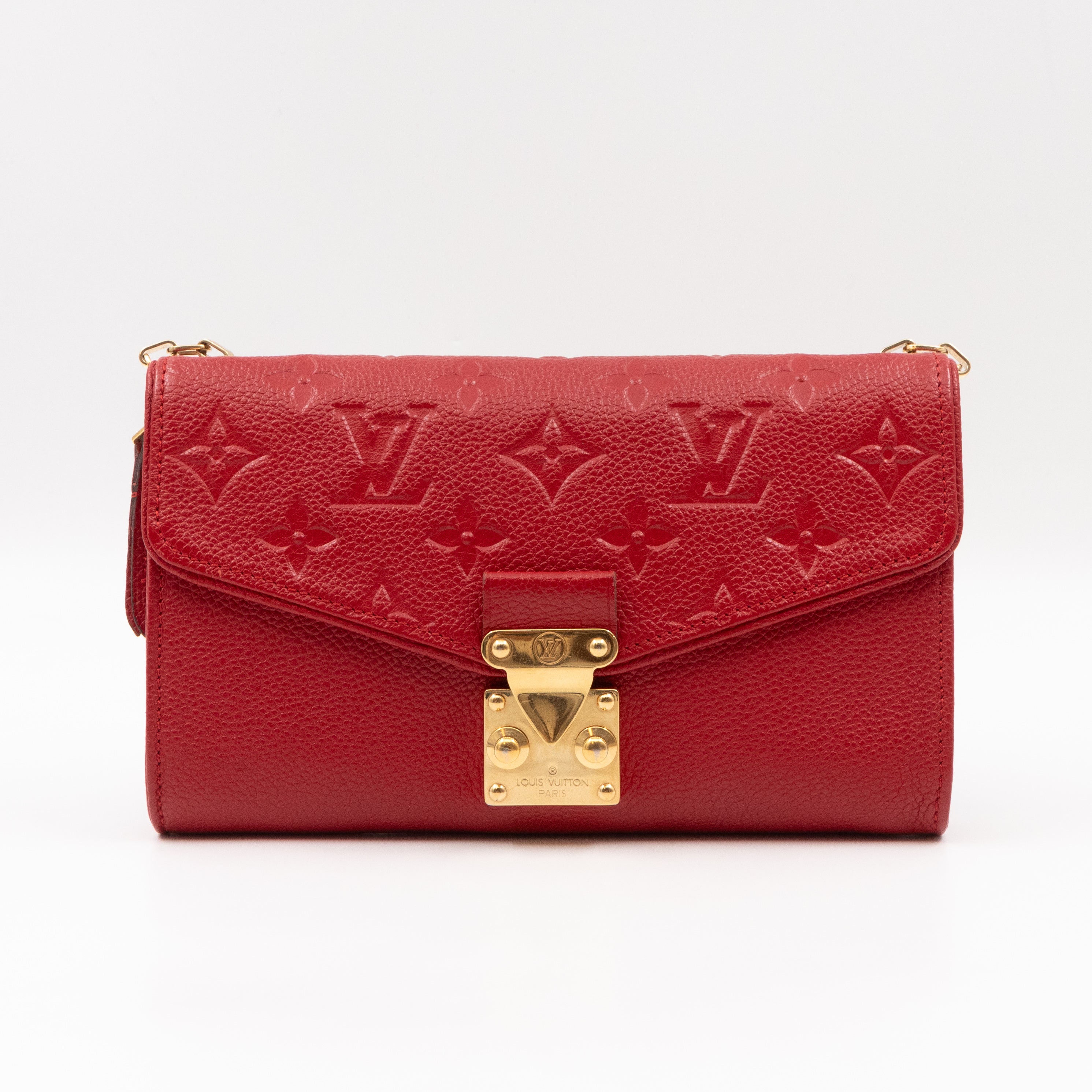 Saint Germain Pochette with chain Red Monogram Empreinte