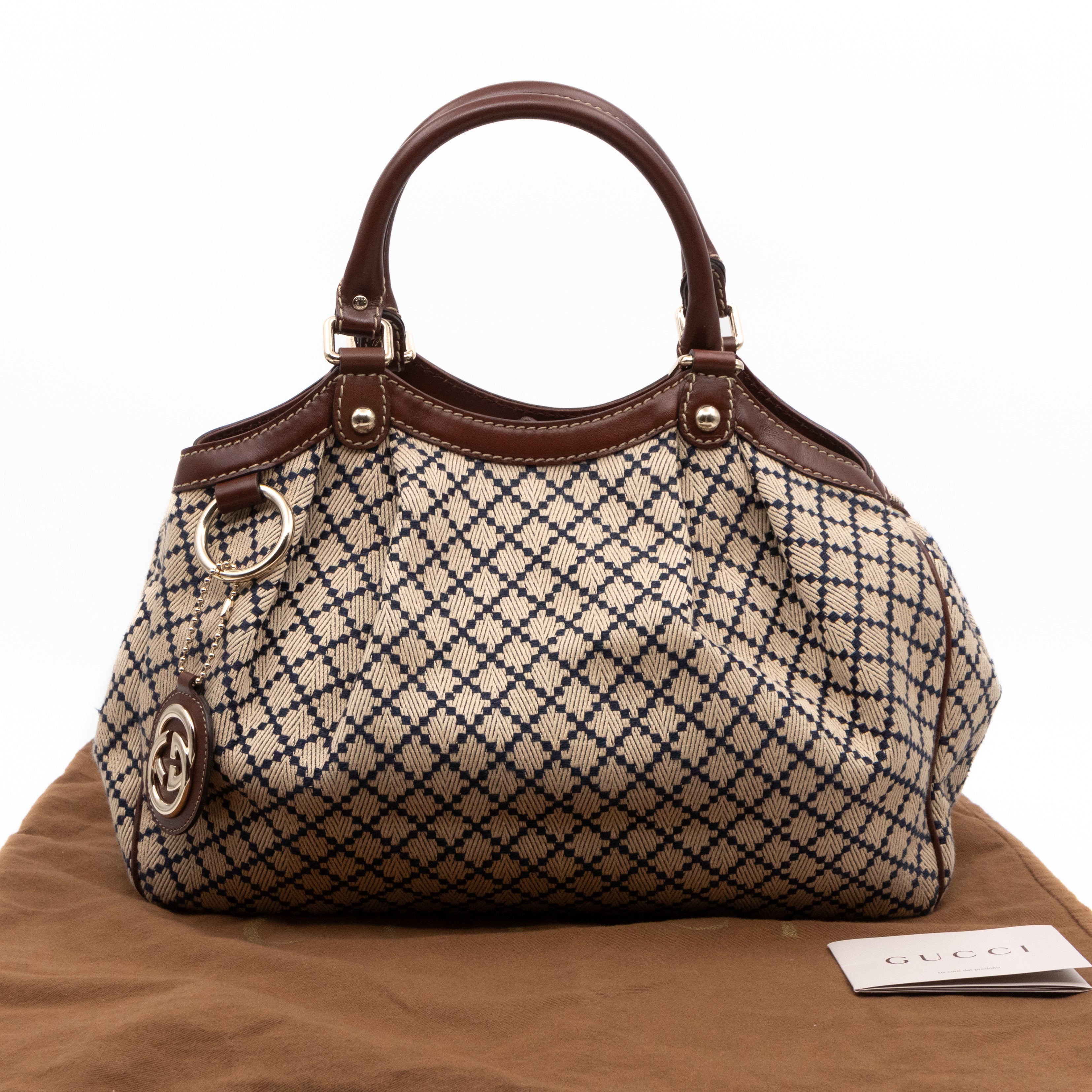Sukey Large Tote Bag Beige Diamante Canvas