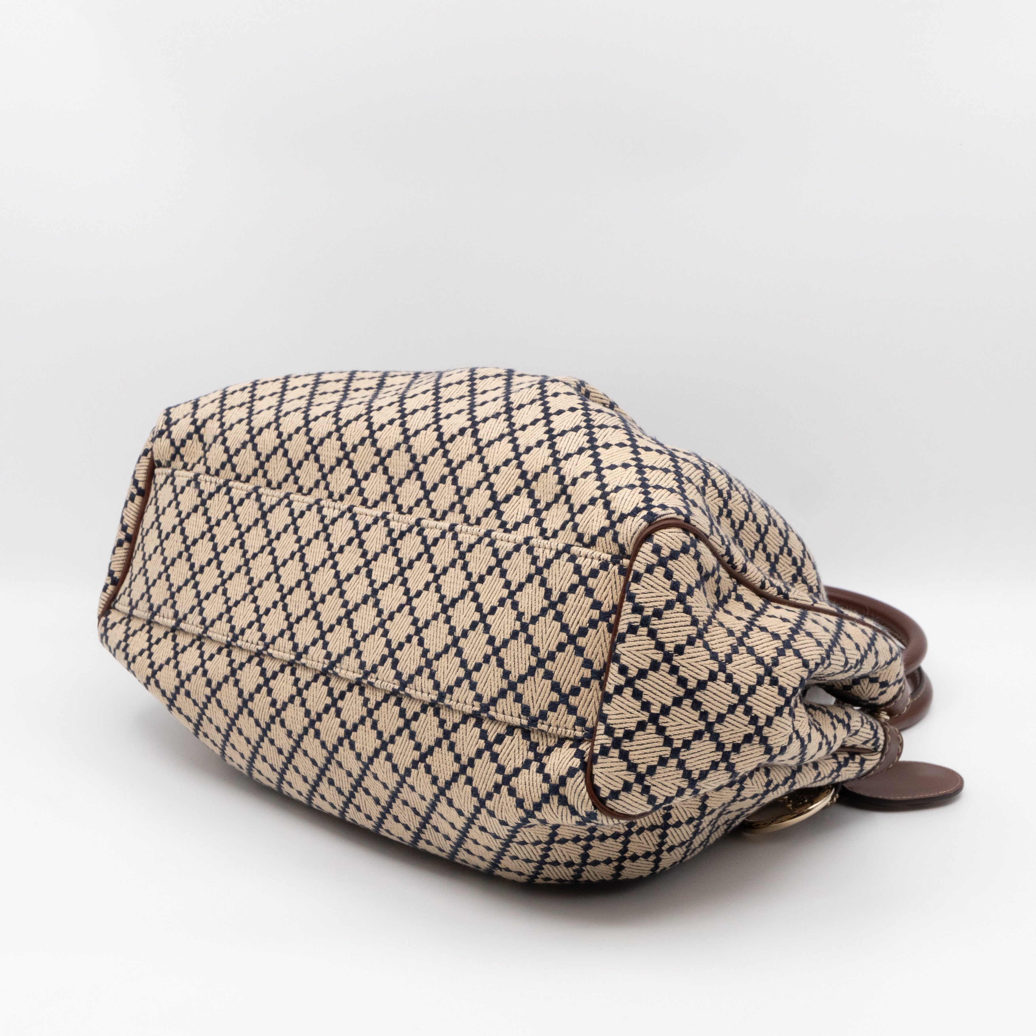 Sukey Large Tote Bag Beige Diamante Canvas