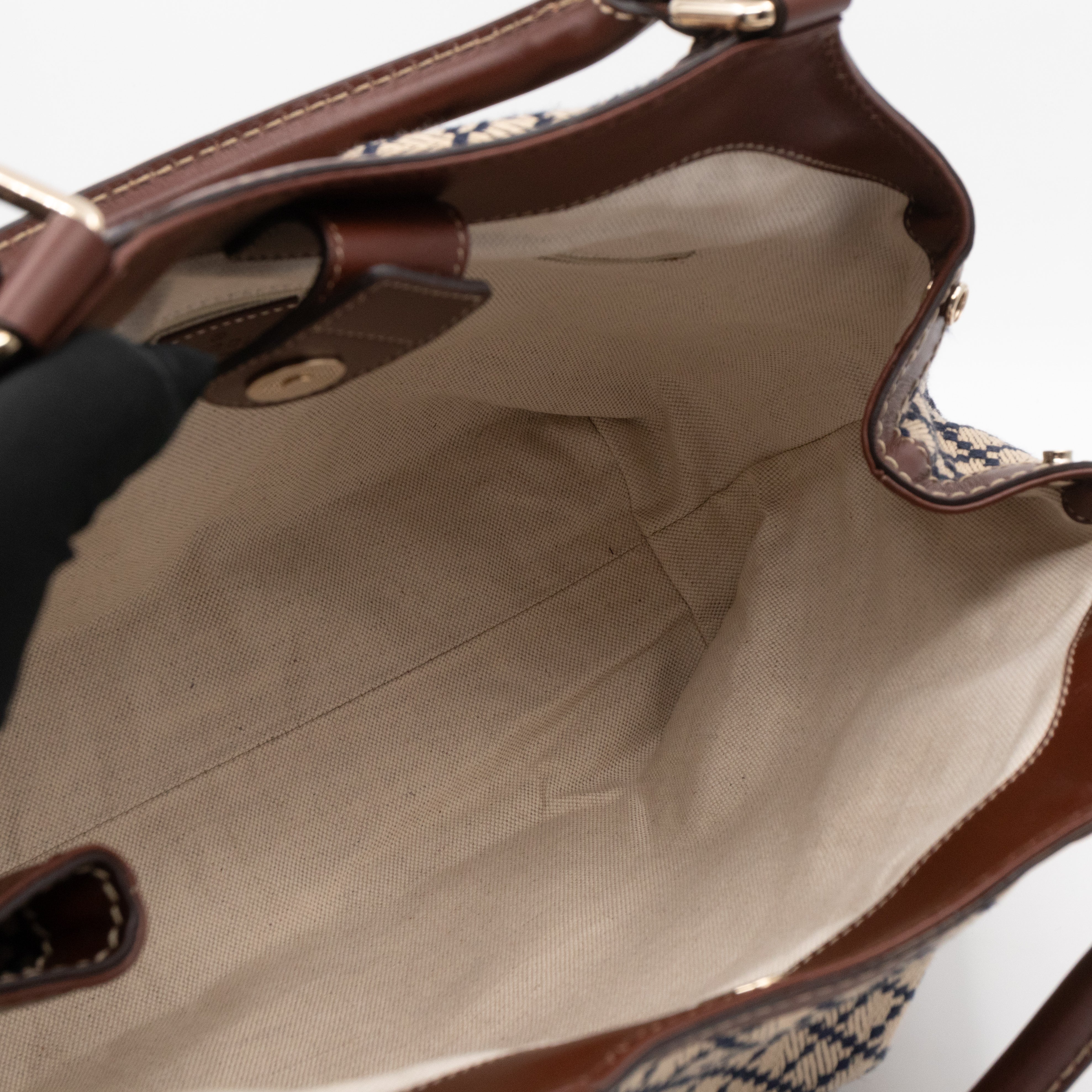 Sukey Large Tote Bag Beige Diamante Canvas