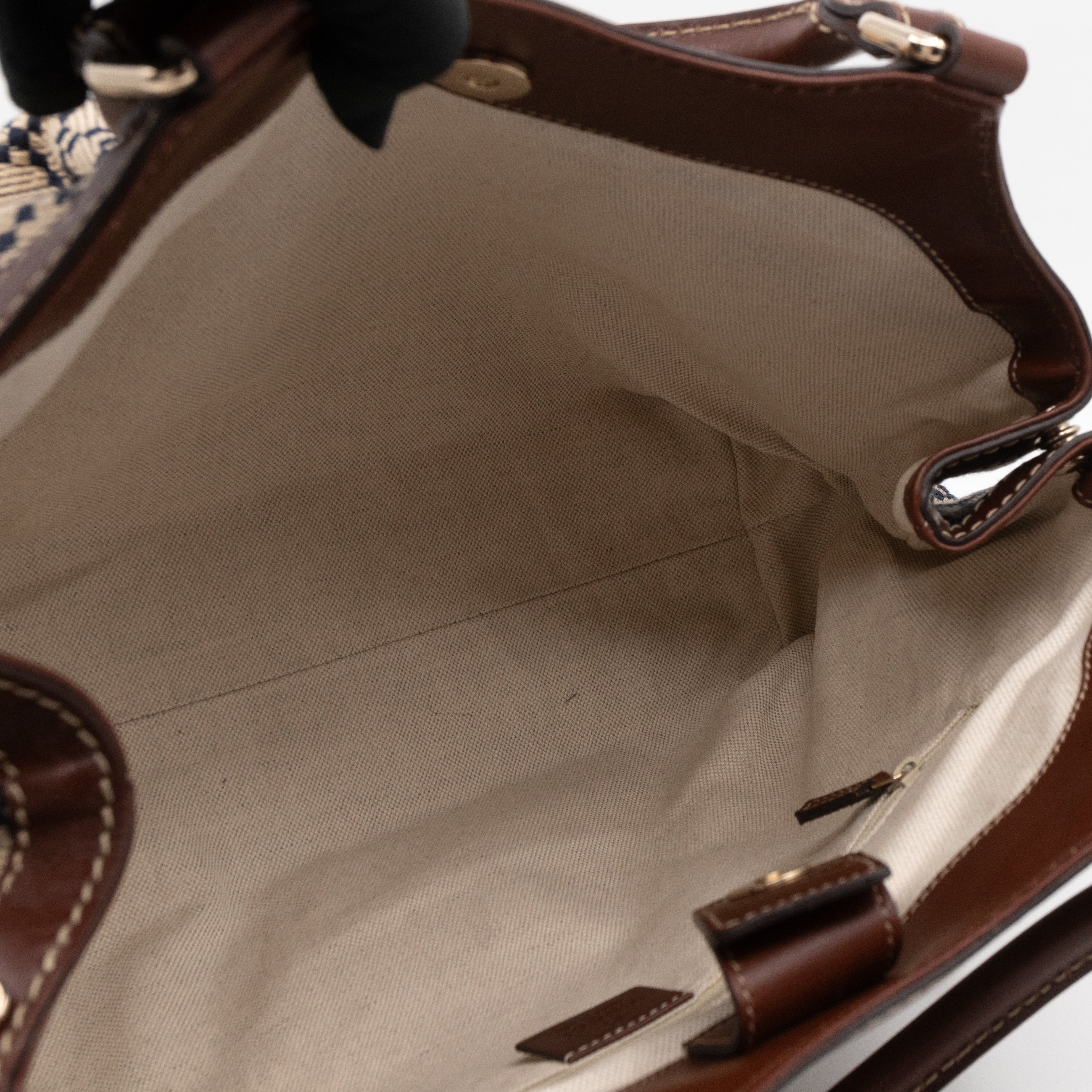 Sukey Large Tote Bag Beige Diamante Canvas