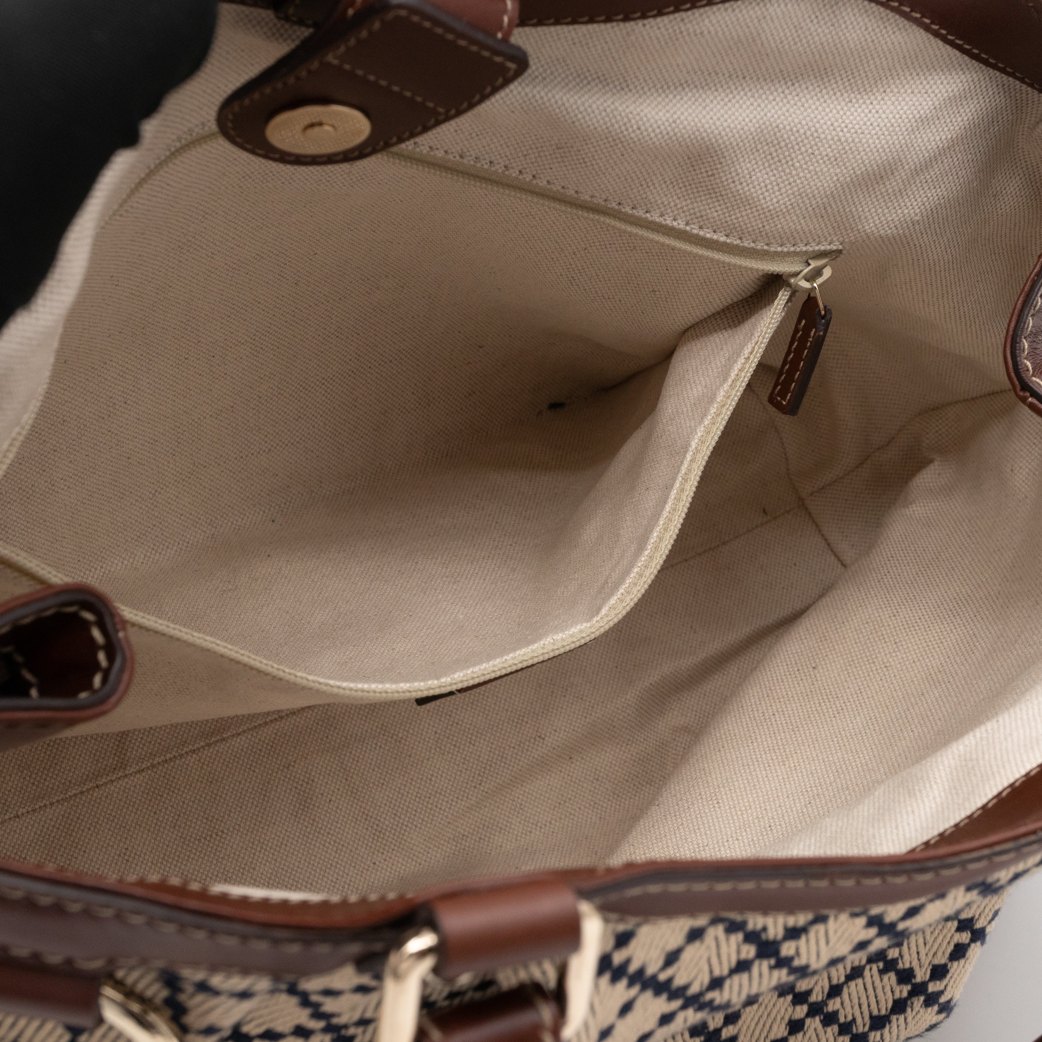 Sukey Large Tote Bag Beige Diamante Canvas