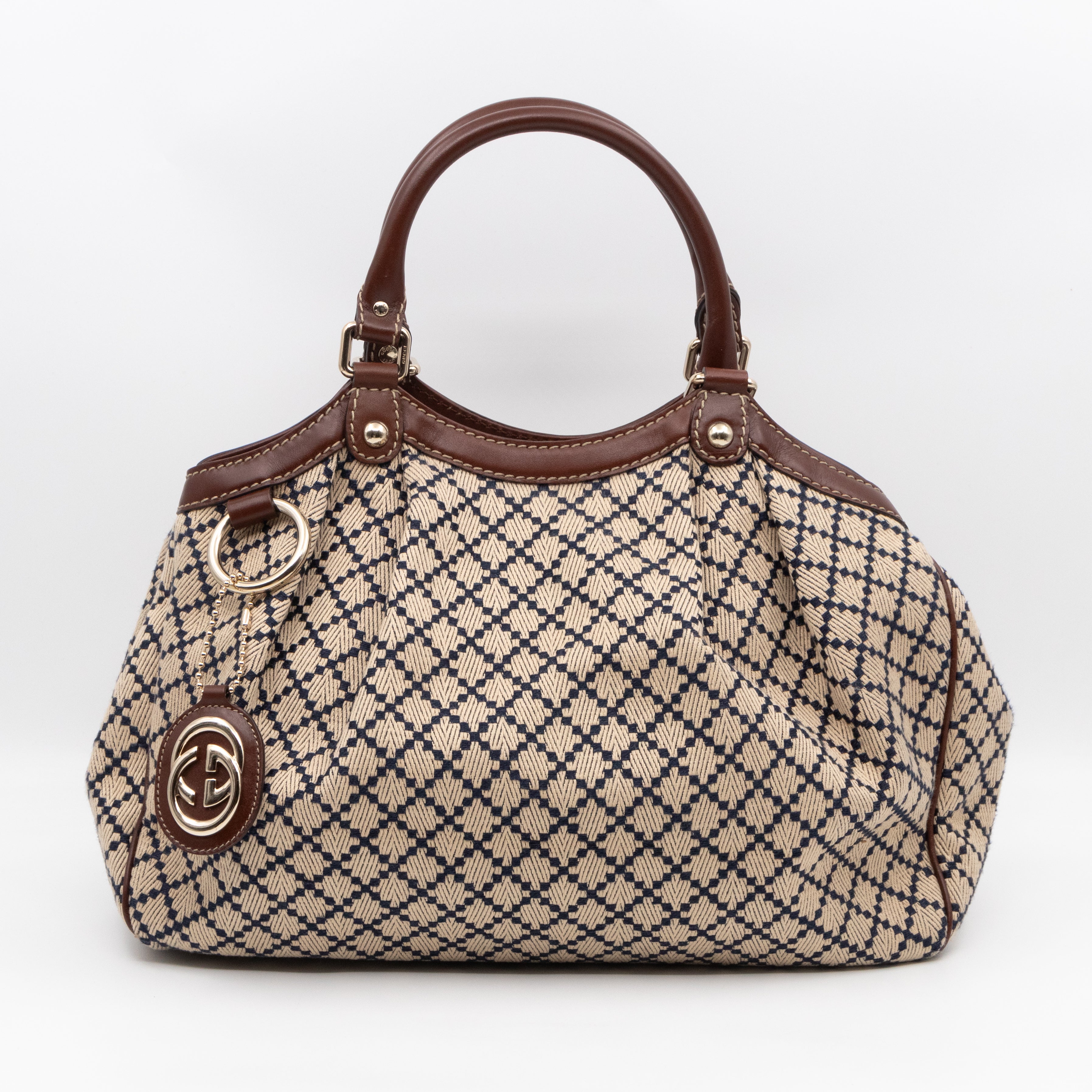 Sukey Large Tote Bag Beige Diamante Canvas