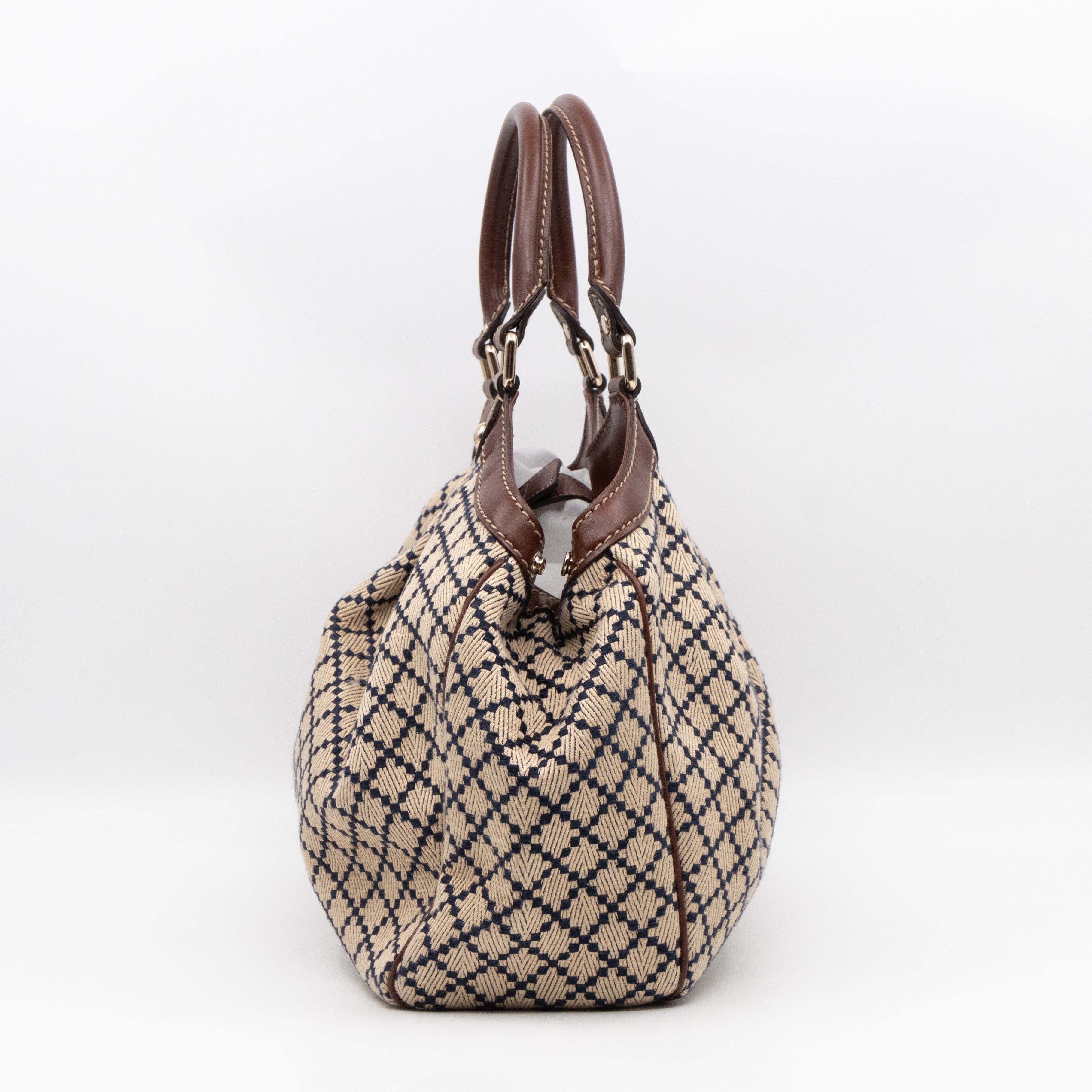 Sukey Large Tote Bag Beige Diamante Canvas