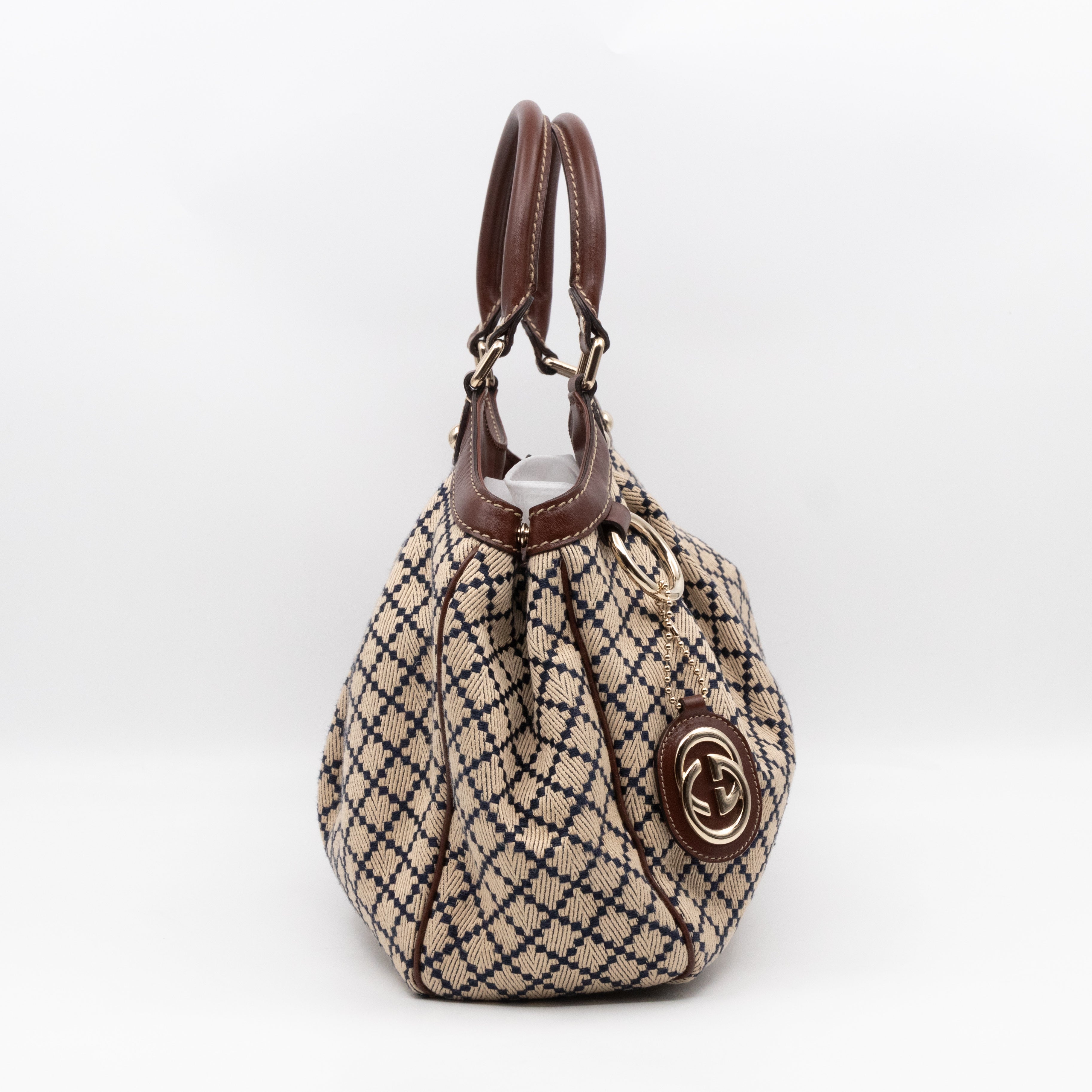 Sukey Large Tote Bag Beige Diamante Canvas