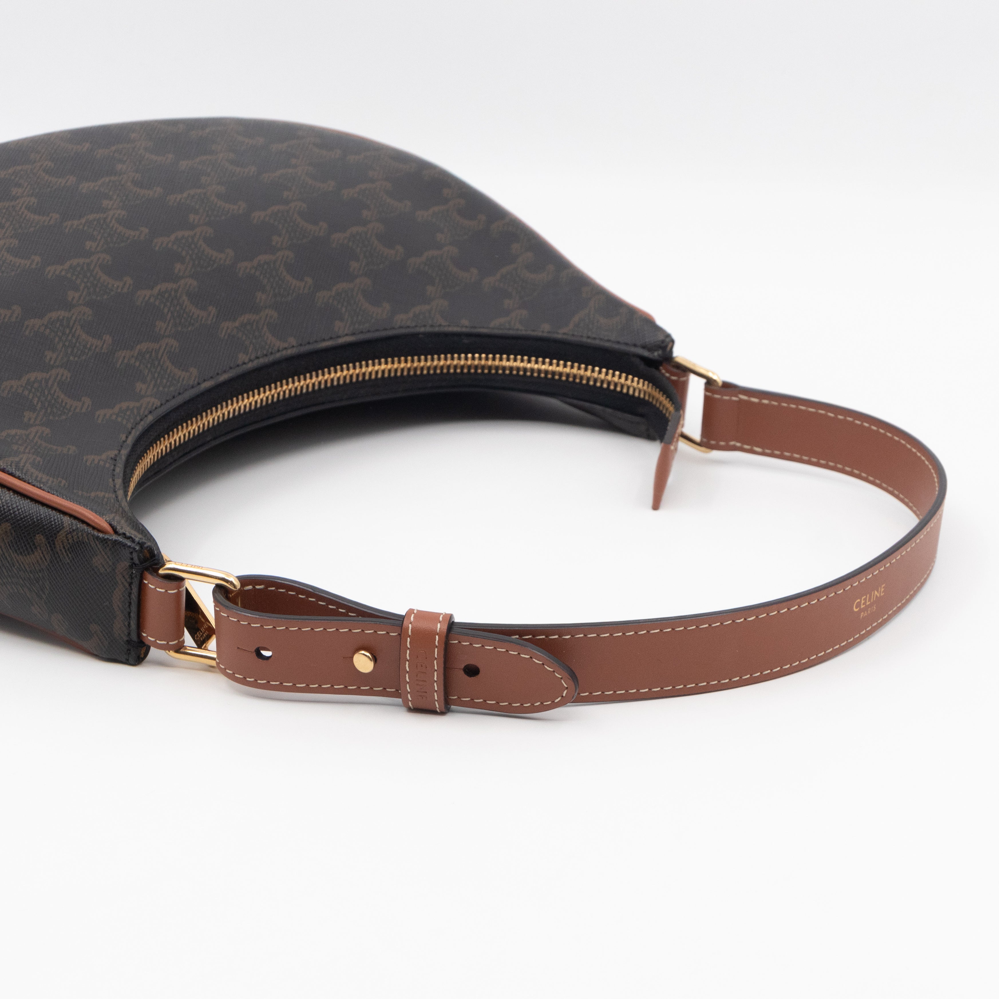 Ava Bag Triomphe Canvas Tan Calfskin Leather